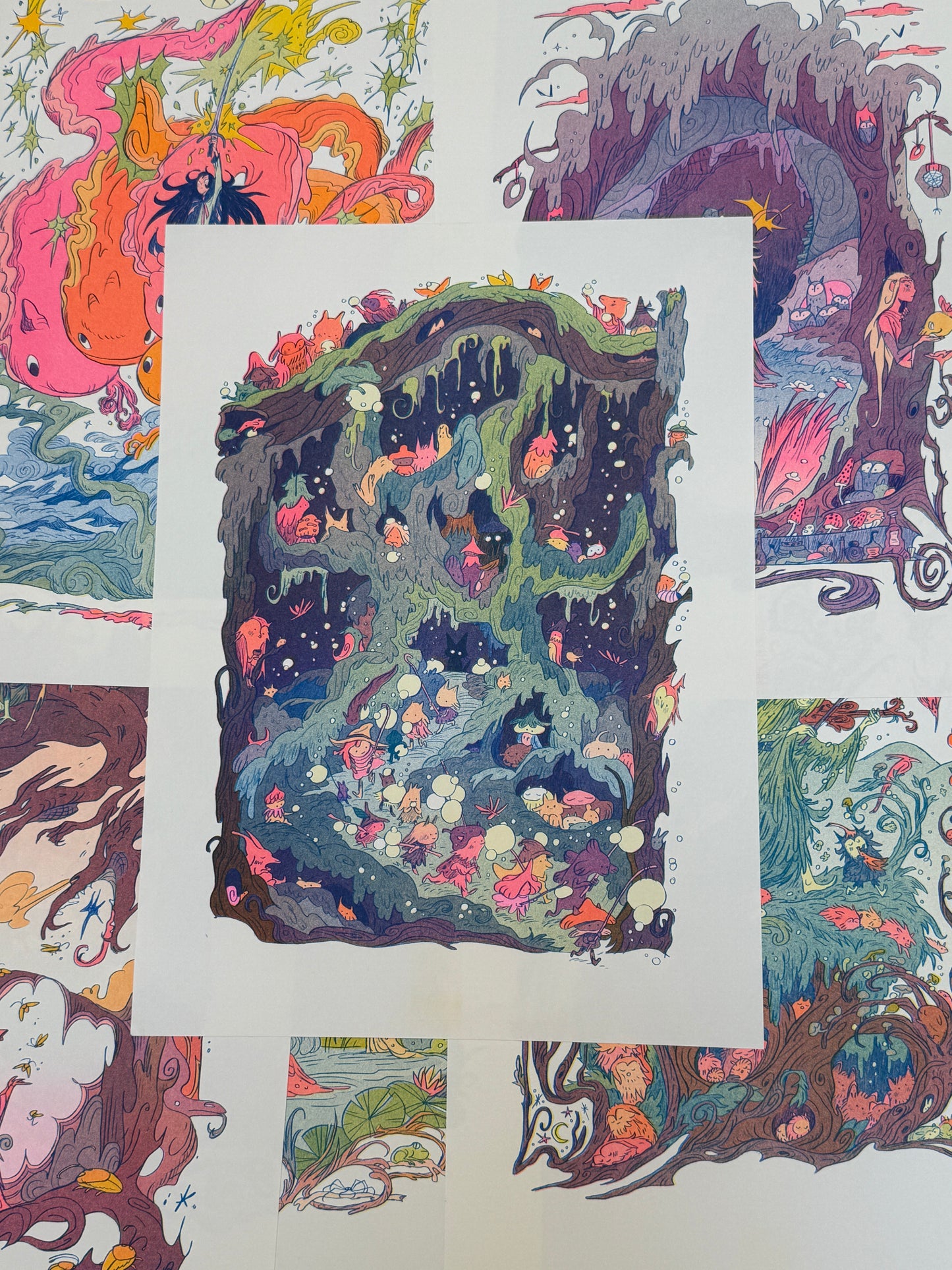 The Night Parade Large Riso Print / Woodfolk Collection