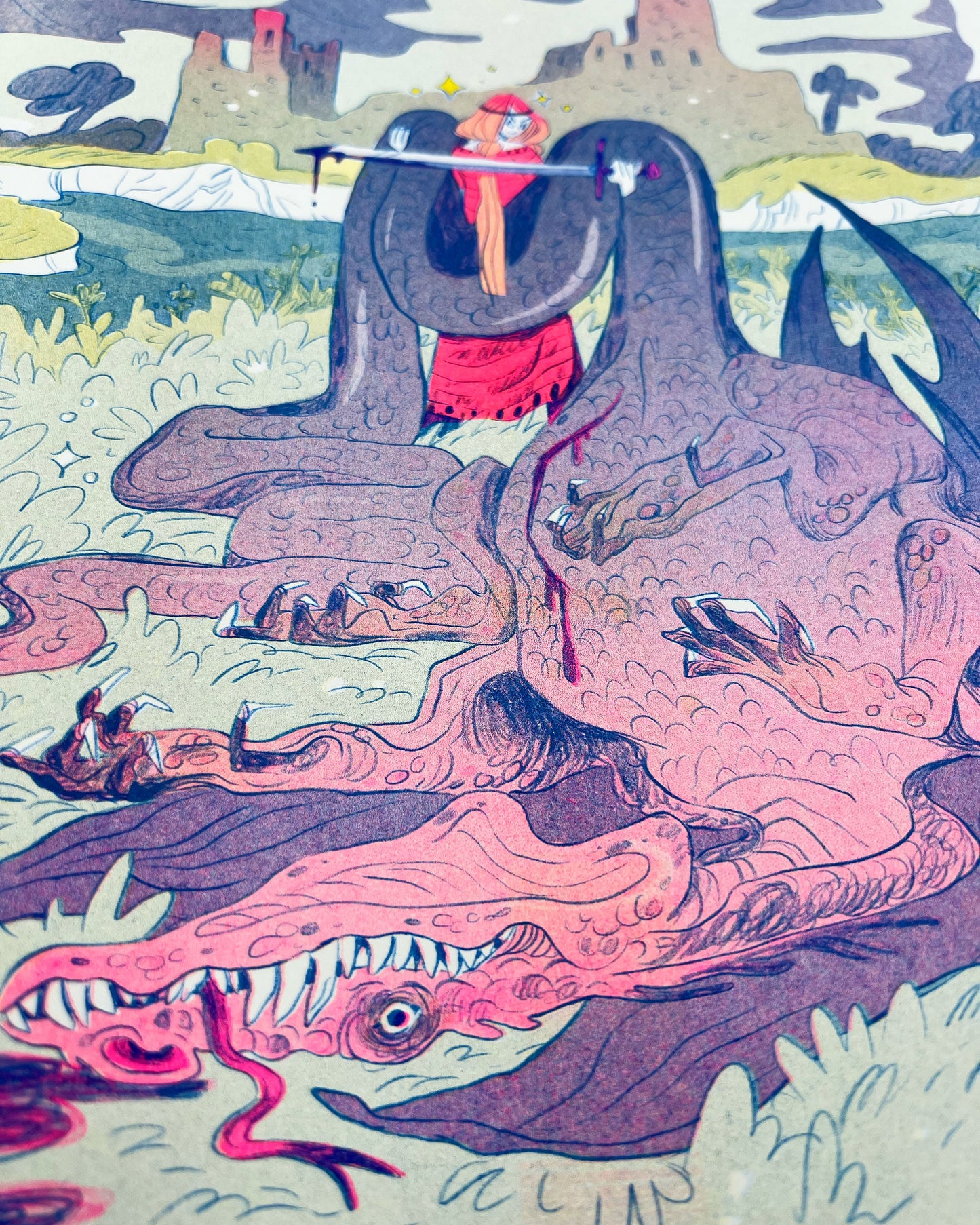Dragon Slayer Riso Print