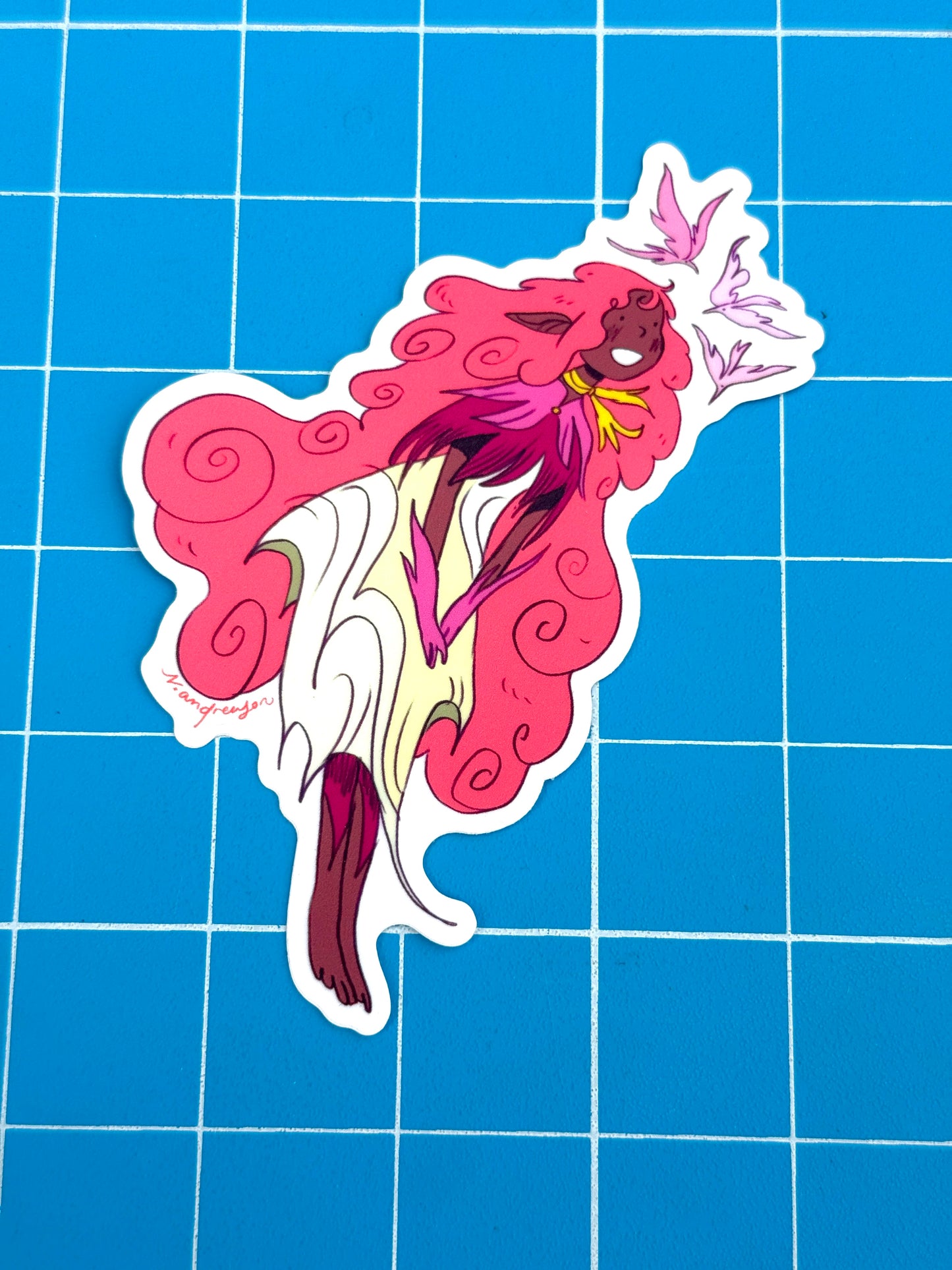 Fairy Girl with Winged Demons Sticker