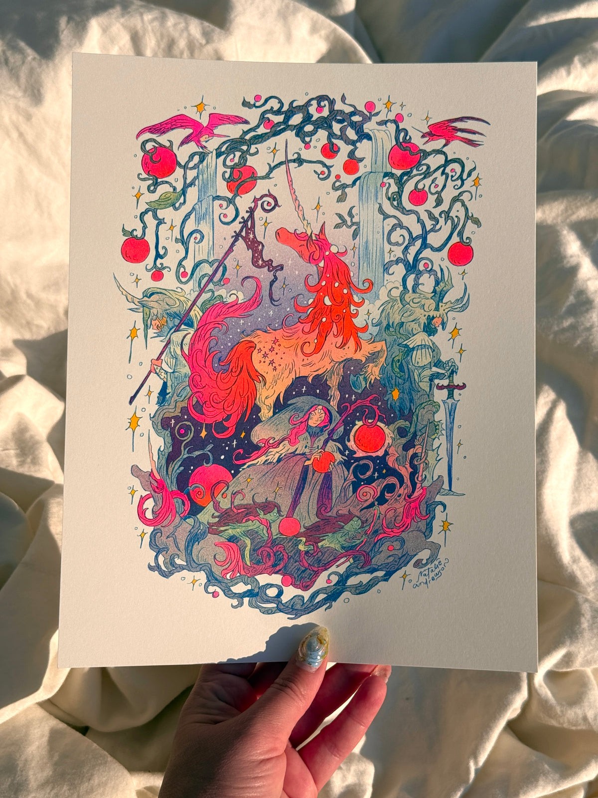 Unicorn Guardians ~ Small Riso Print