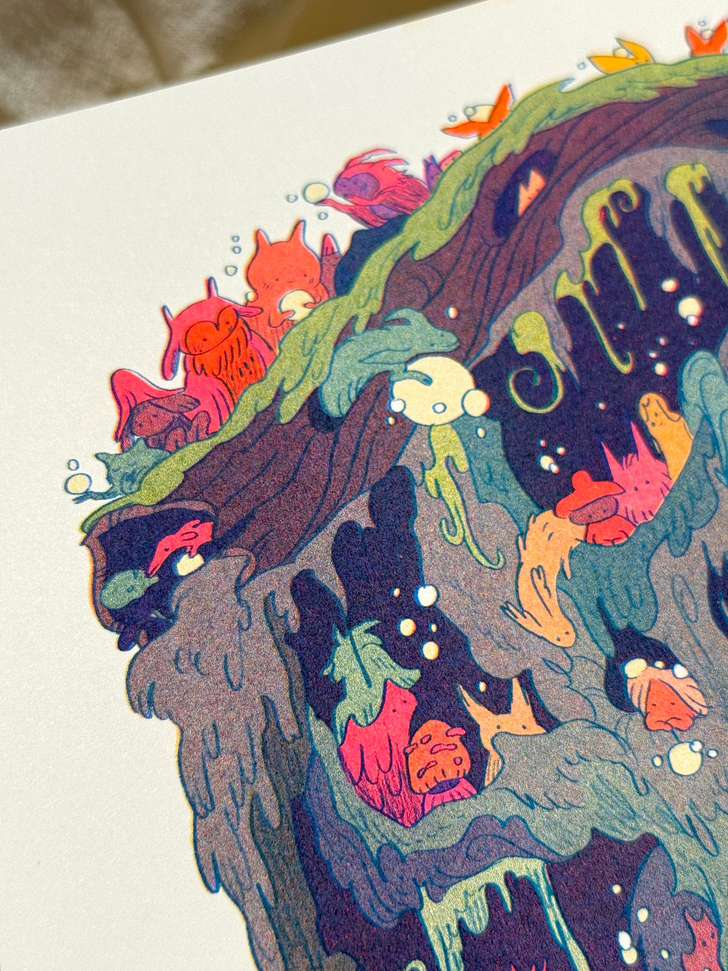 The Night Parade Small Riso Print / Woodfolk Collection