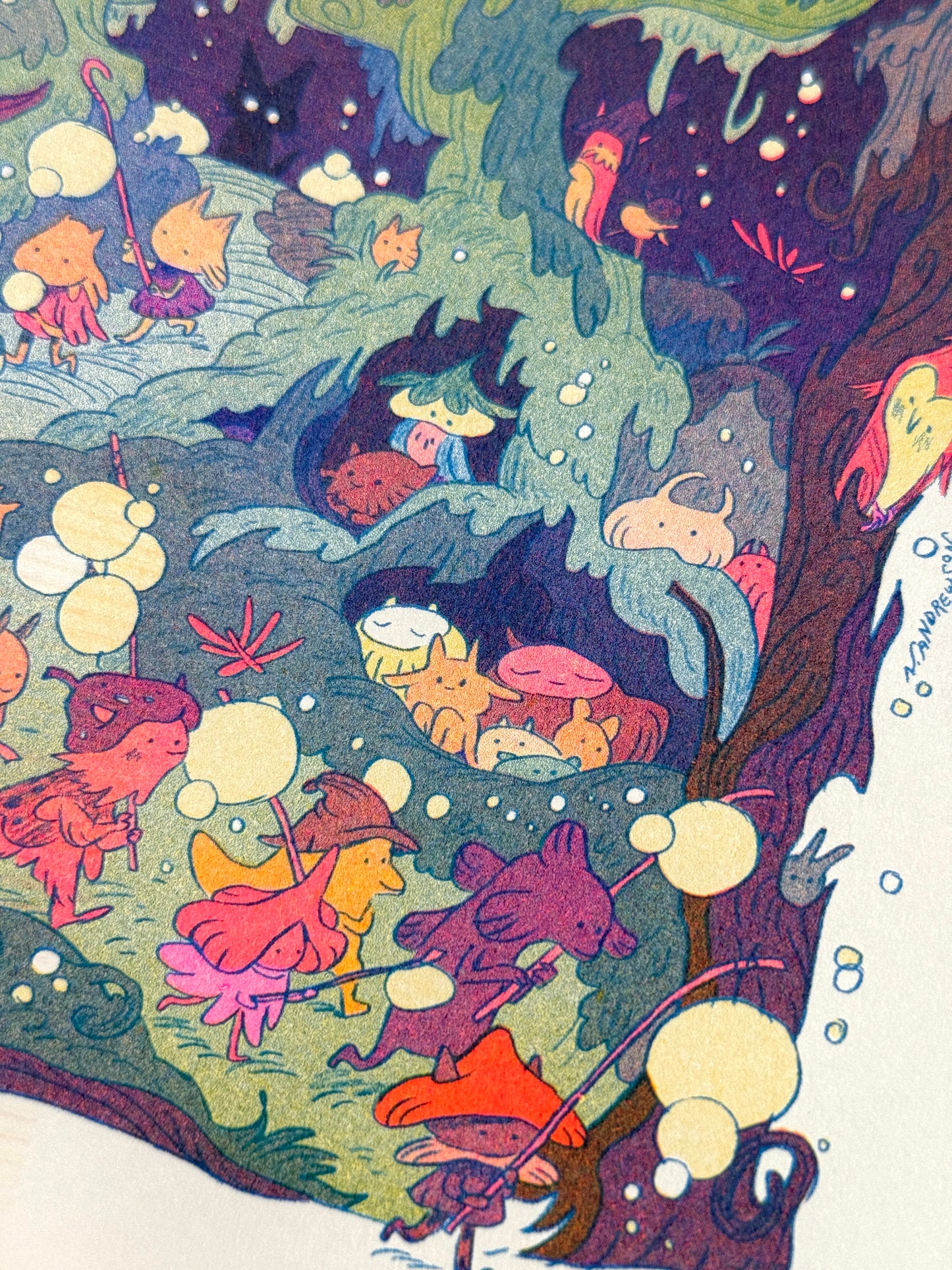 The Night Parade Small Riso Print / Woodfolk Collection