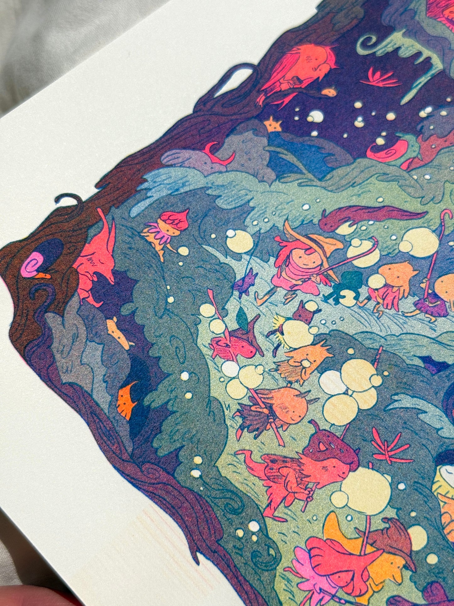 The Night Parade Small Riso Print / Woodfolk Collection