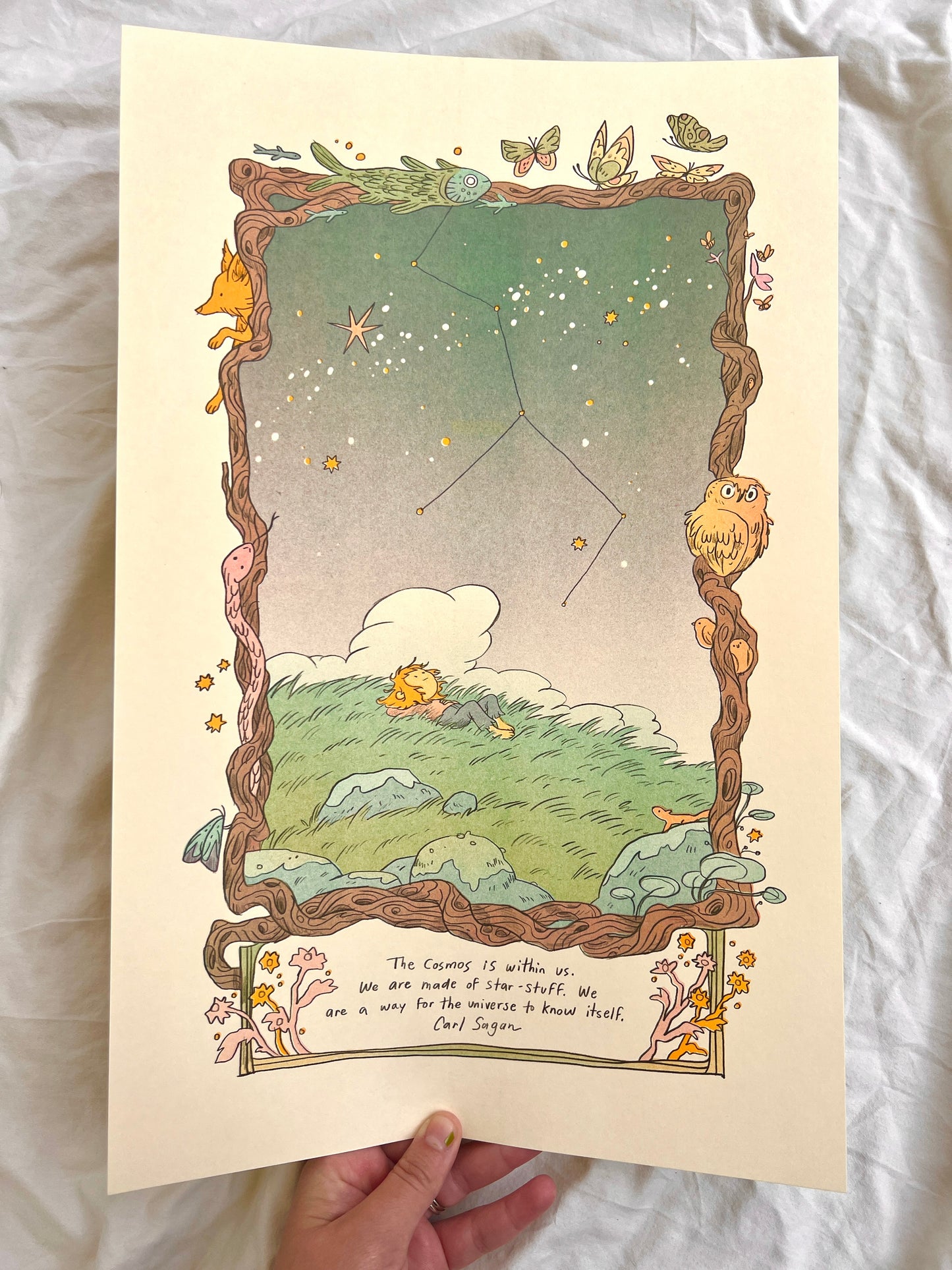 The Cosmos ~ Carl Sagan Quote Riso Print