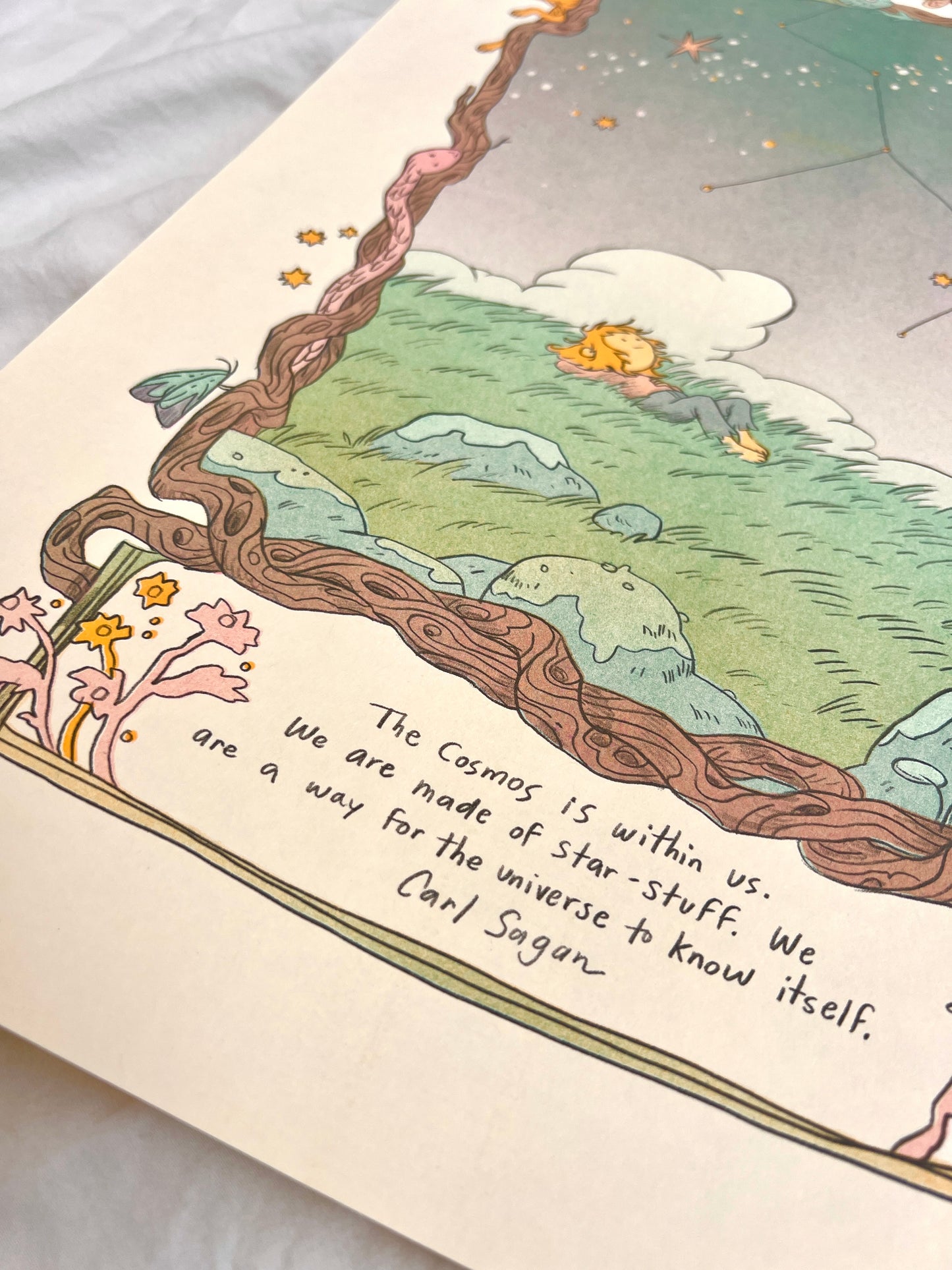 The Cosmos ~ Carl Sagan Quote Riso Print