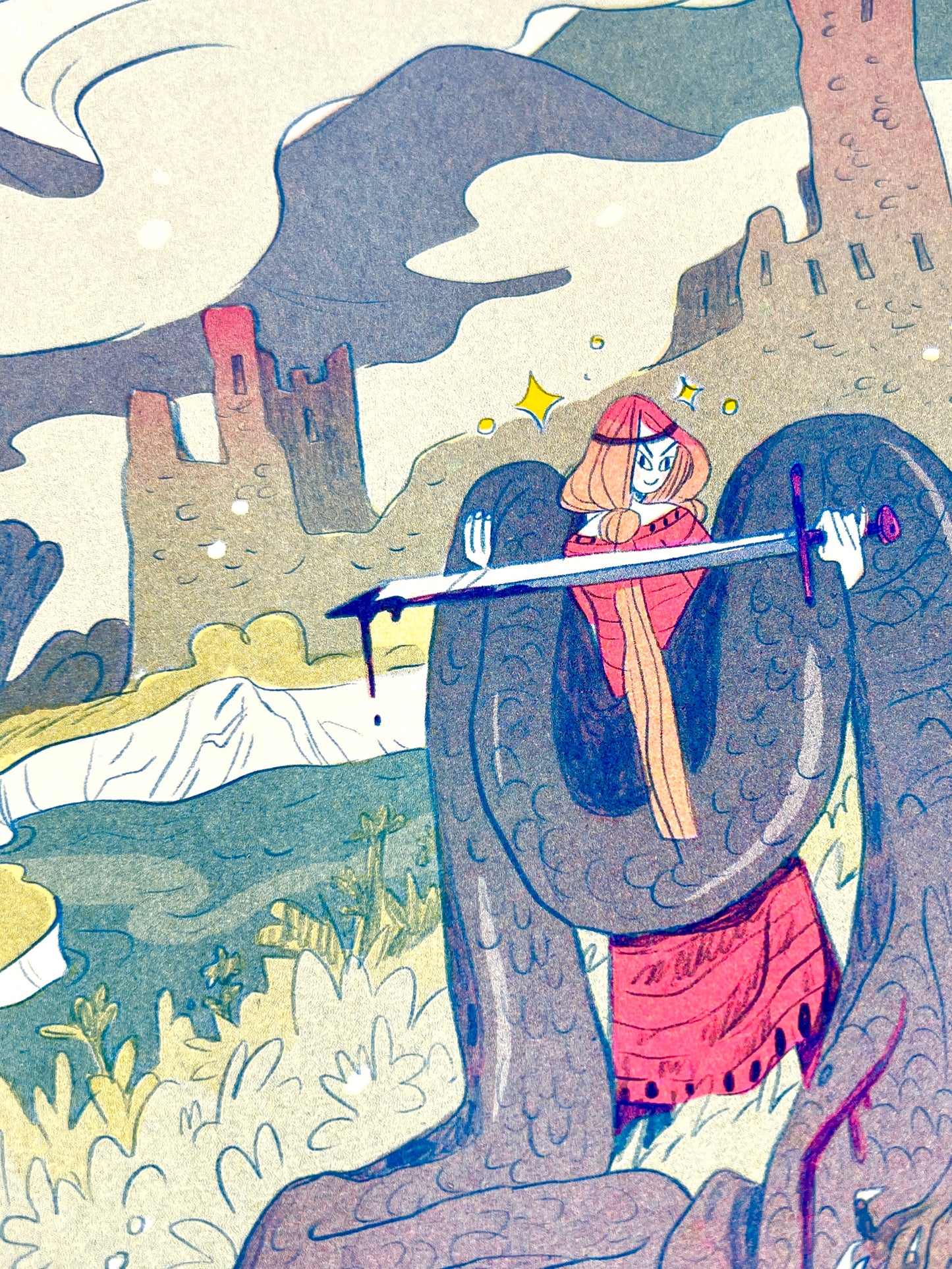 Dragon Slayer Riso Print
