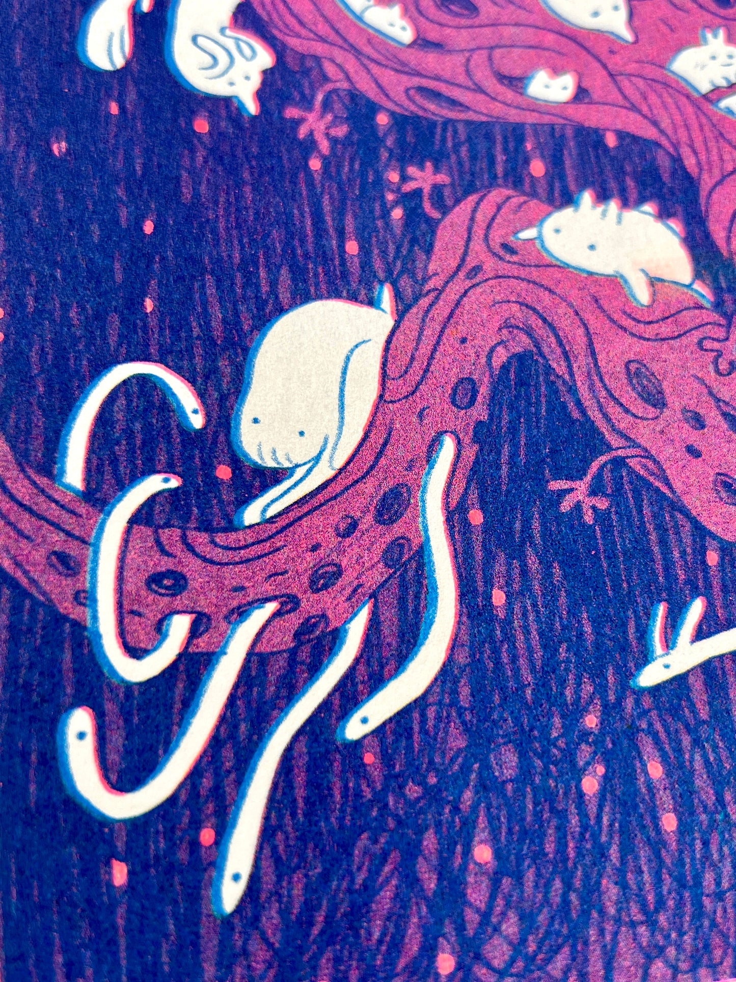 Midnight Tree Riso Print