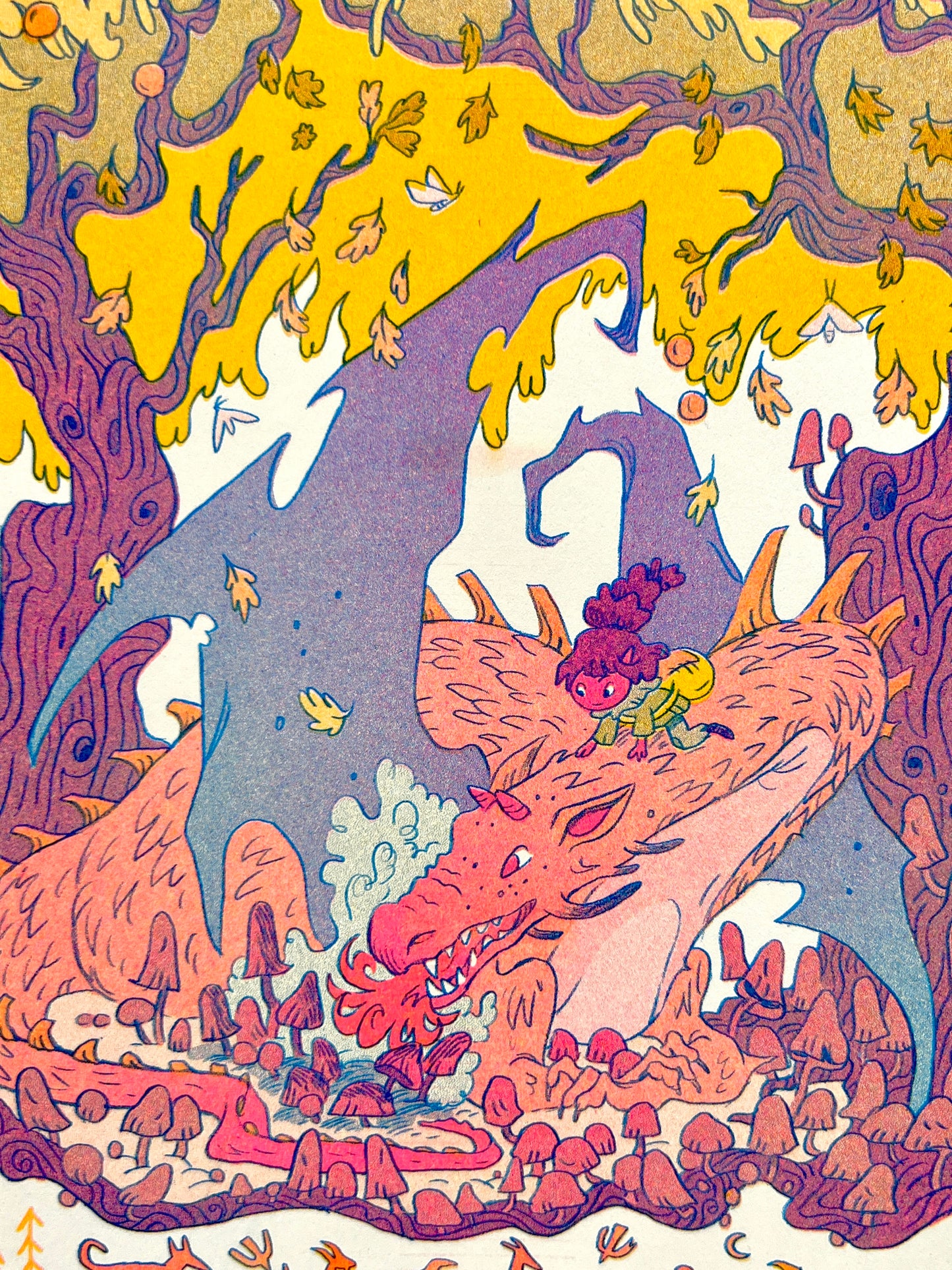 Fall Dragon Riso Print