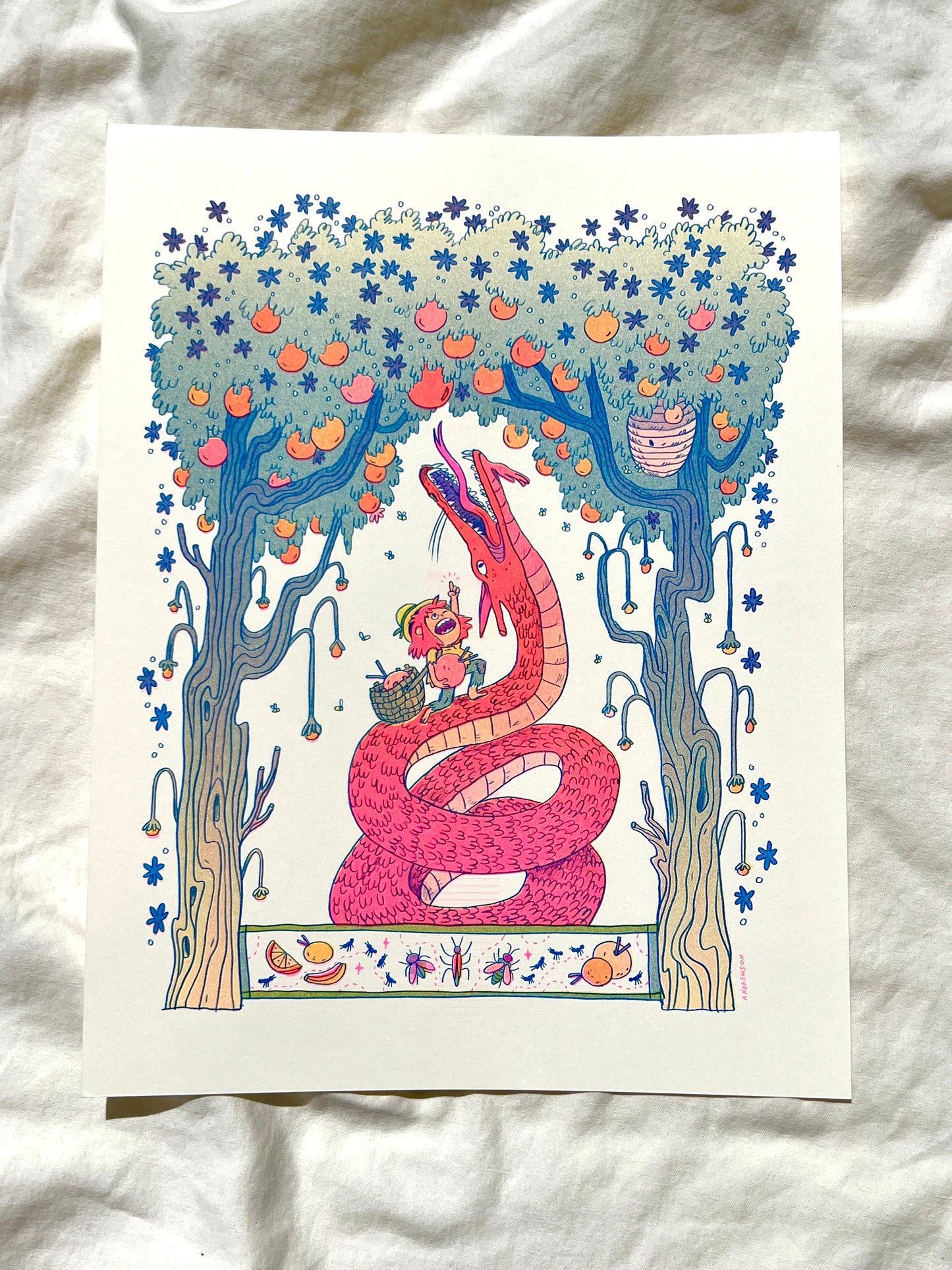 Summer Dragon - Riso Print