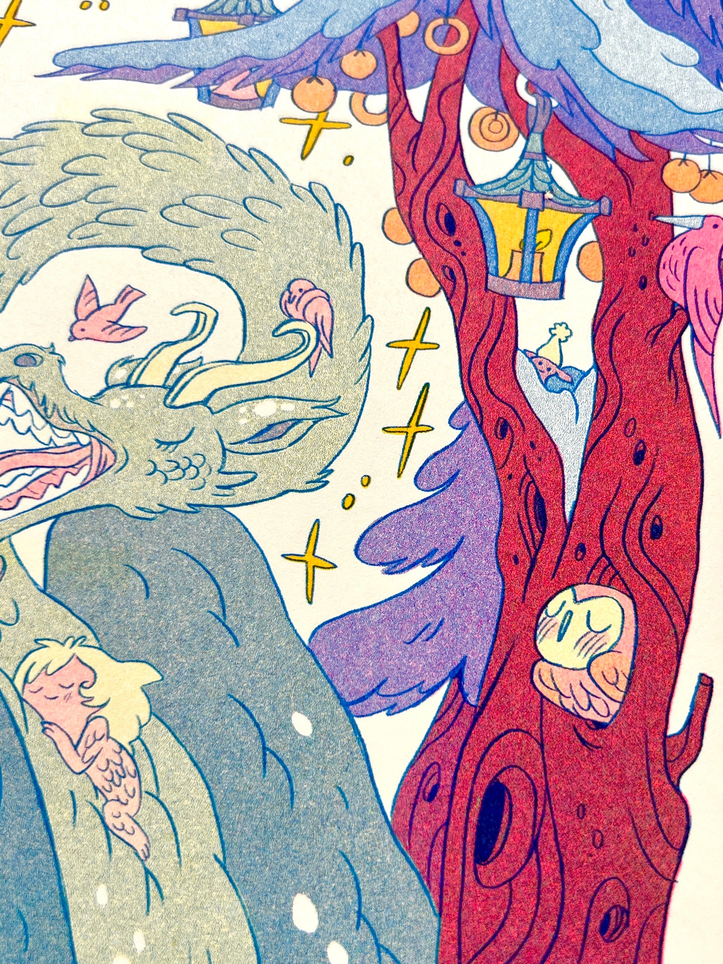 Winter Dragon Riso Print