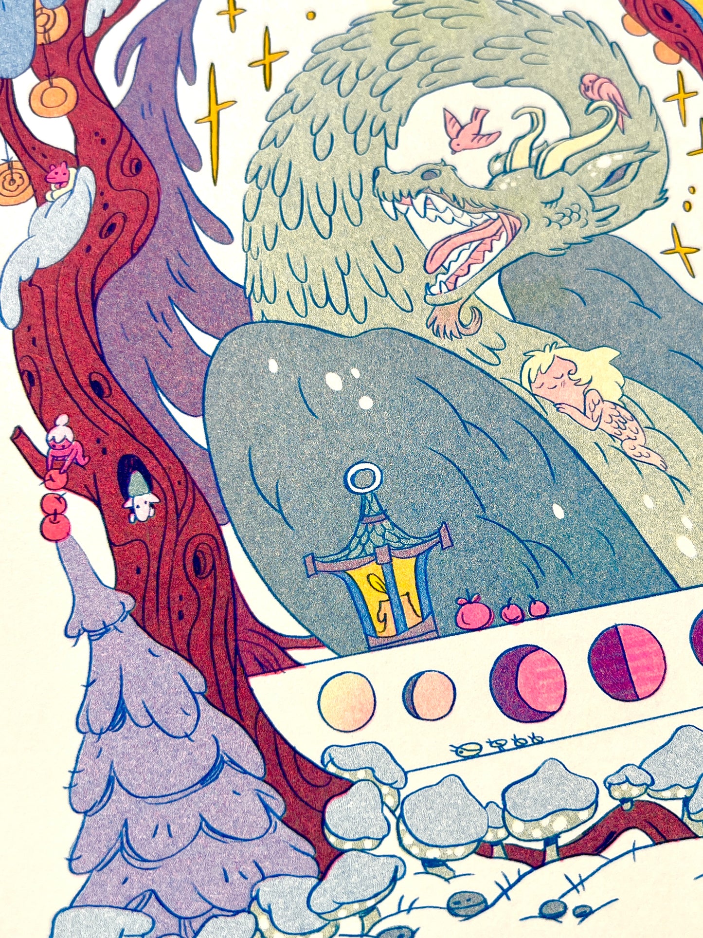 Winter Dragon Riso Print