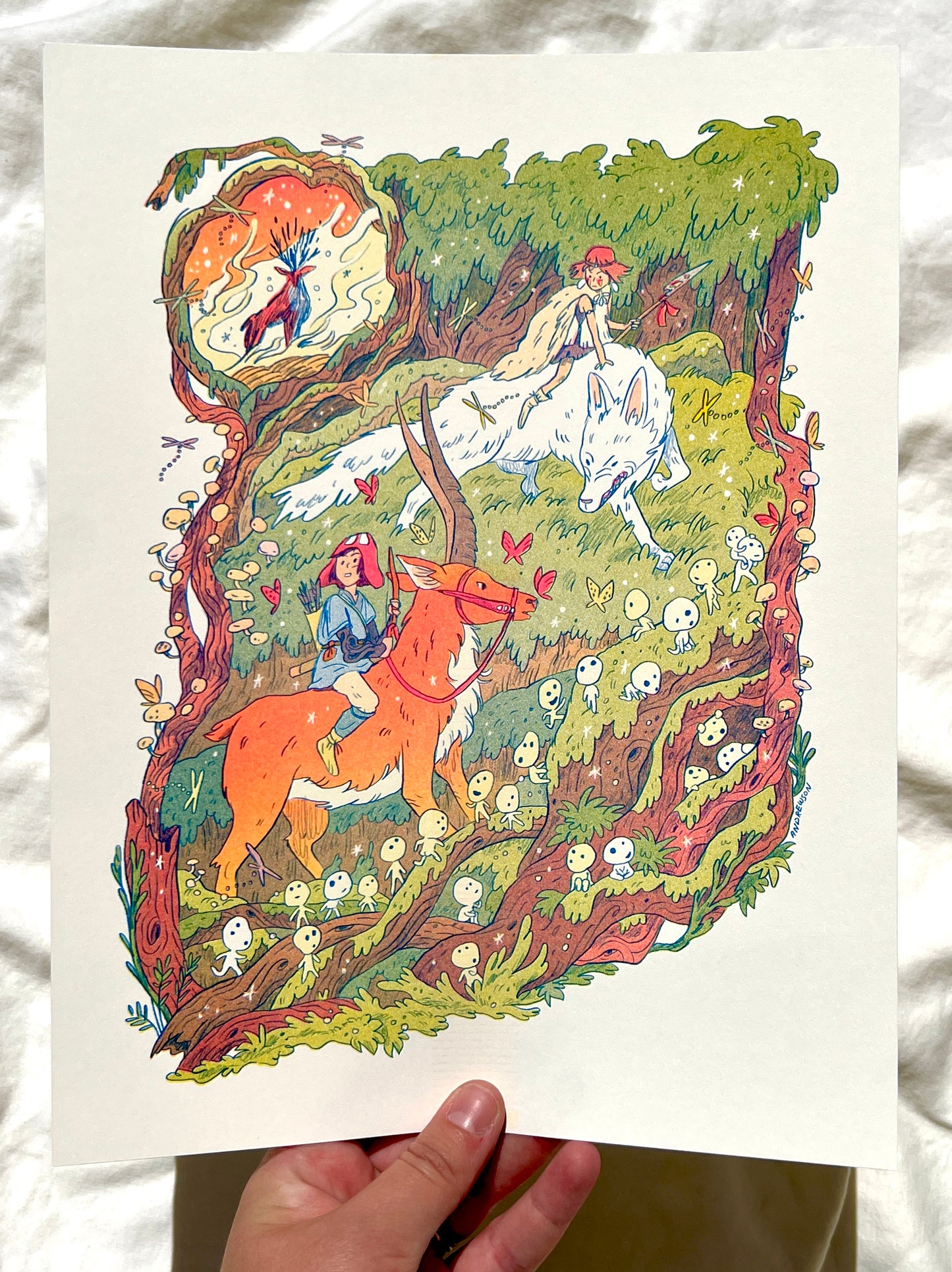 Princess Mononoke Riso Print - Small