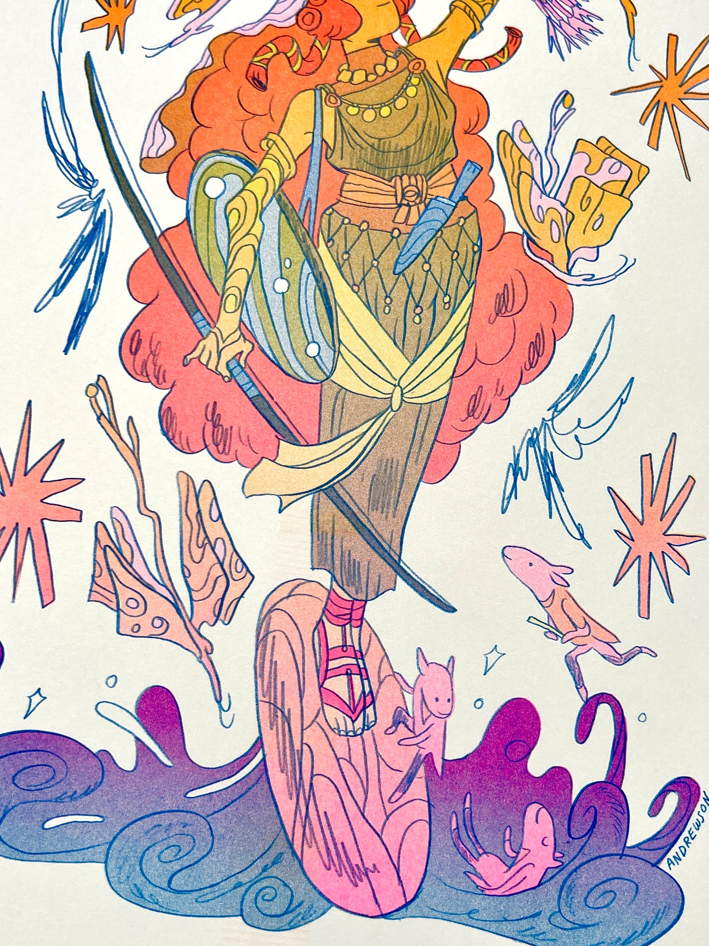 The Butterfly Archer Riso Print