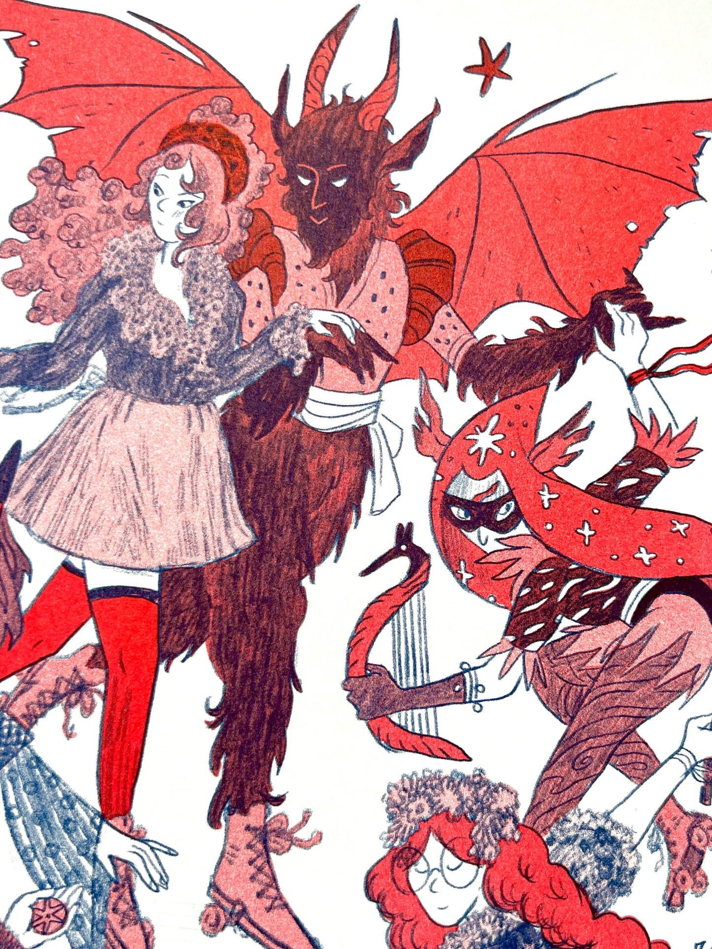 And So The Journey of the Night Descends Riso Print