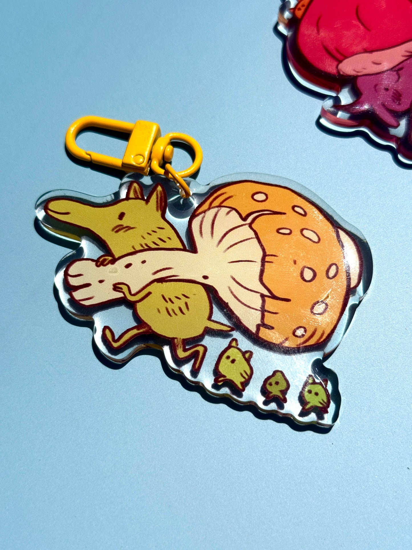 Yellow Mushroom Guardian Keychain