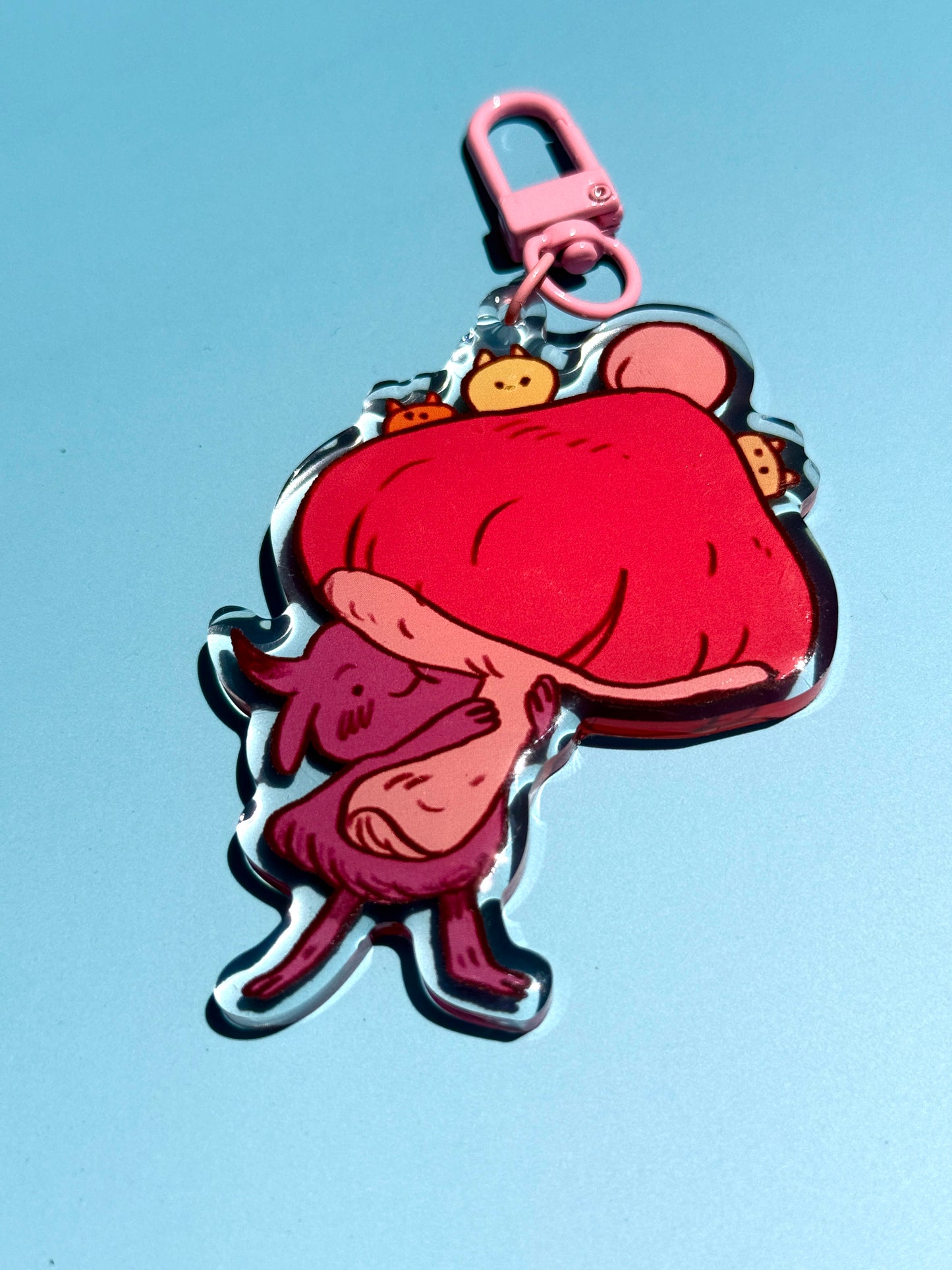 Pink Mushroom Guardian Keychain
