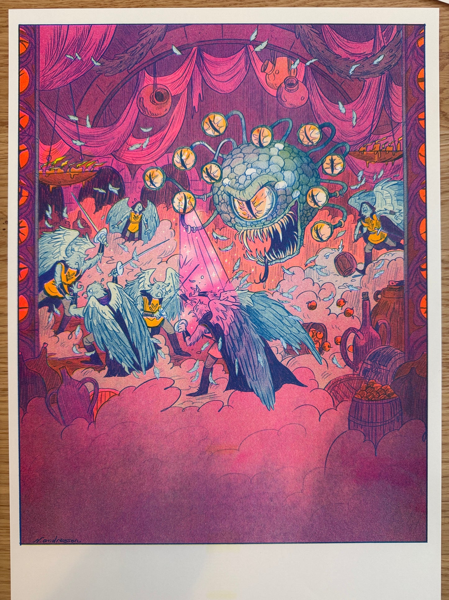 Large Beholder’s Charm Ray - Bribery Riso Print