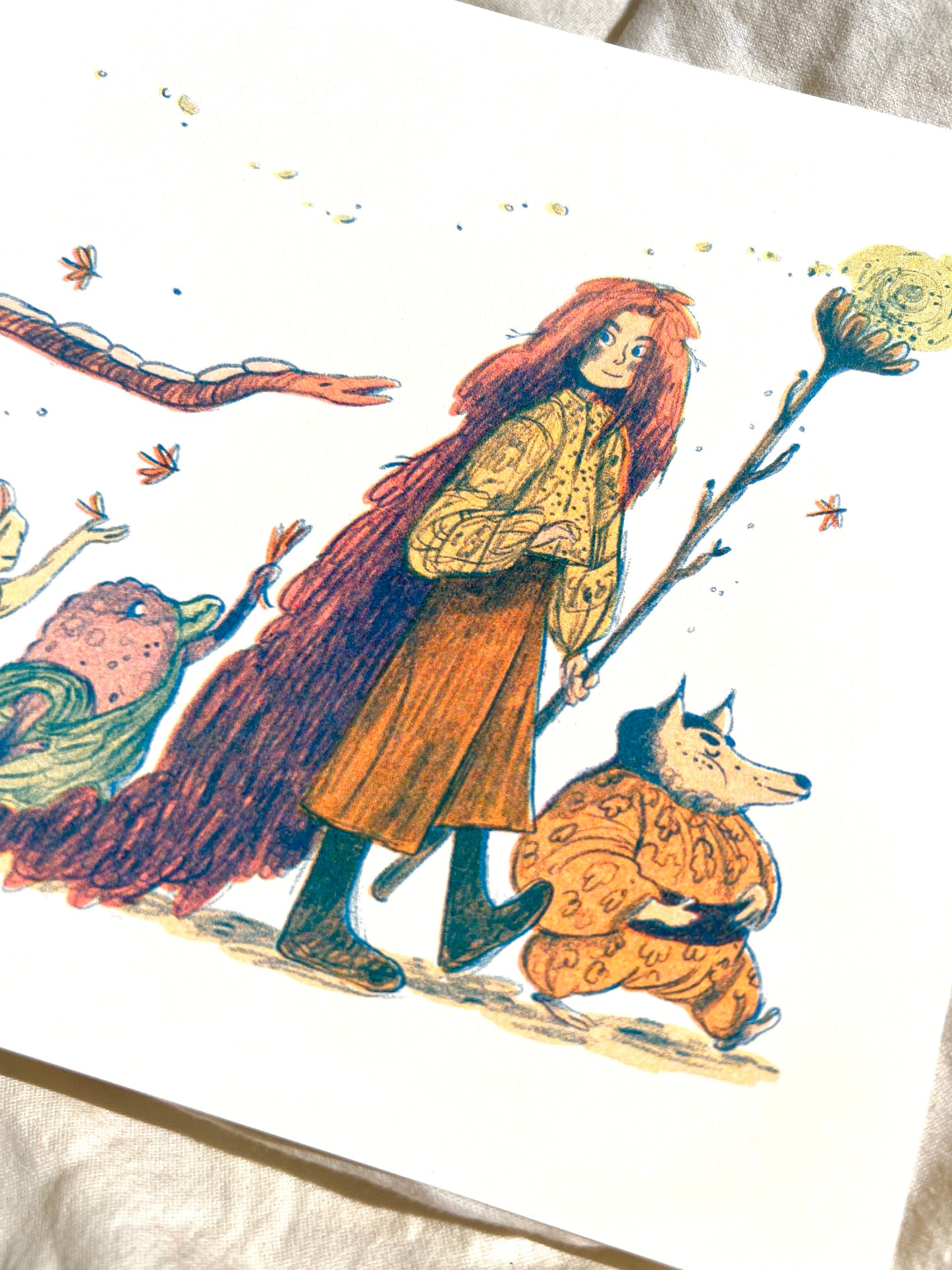 Procession ~ Small Riso Print