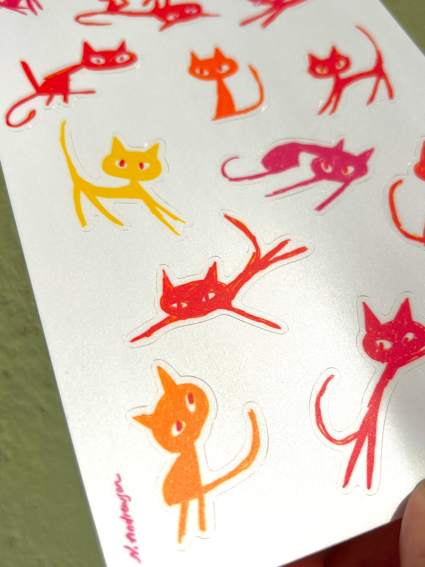Pink Cats Sticker Sheet