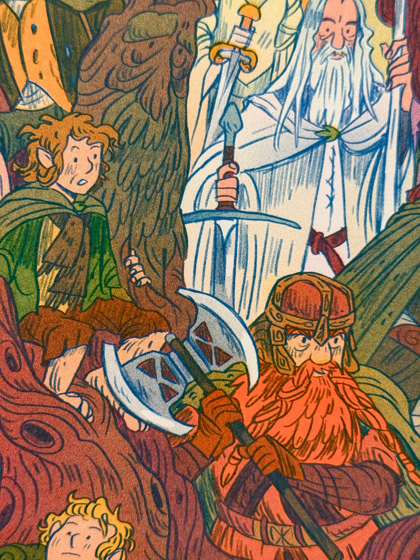 Lord of the Rings, Two Towers Print - Small Riso Print