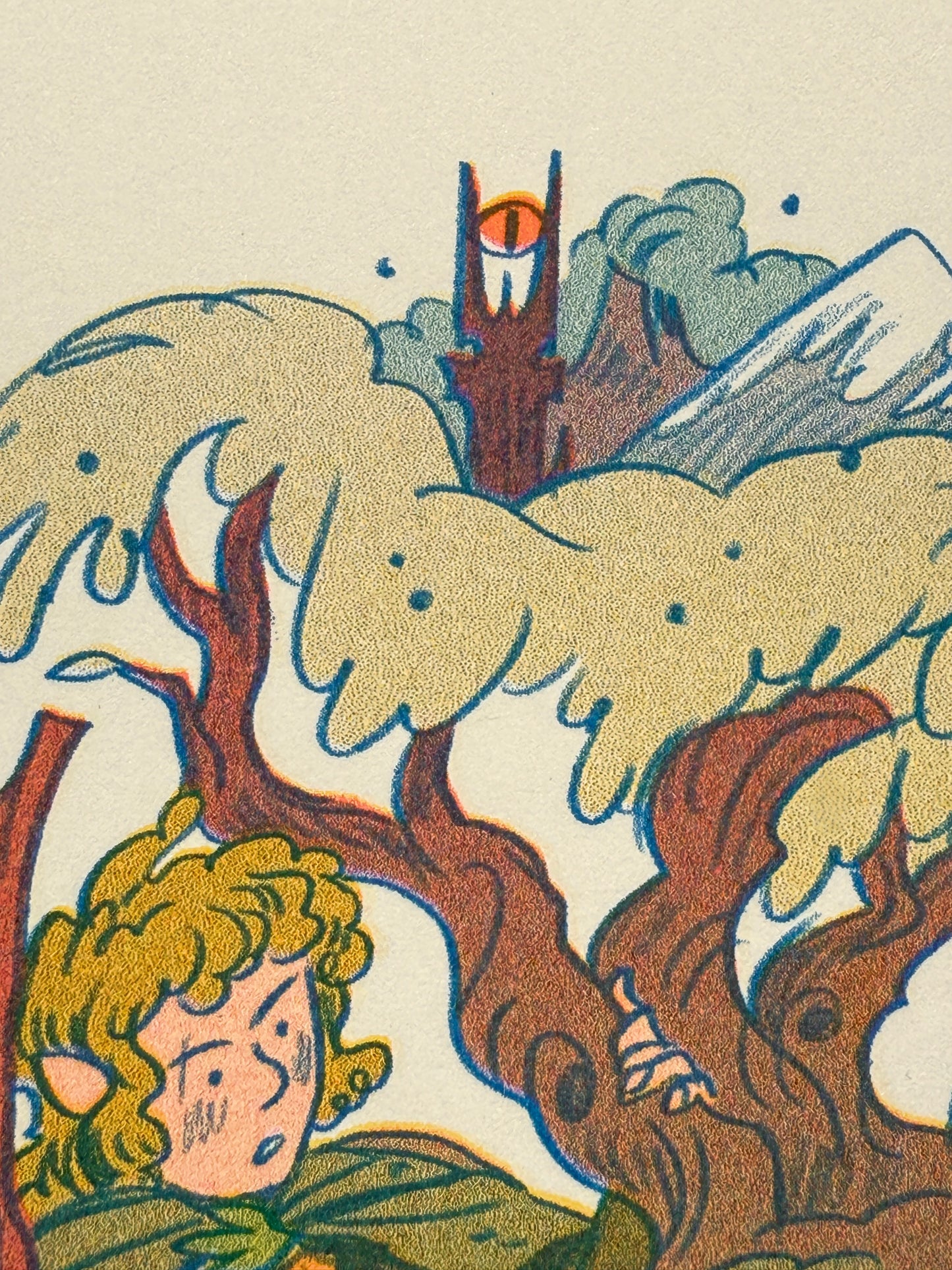 Lord of the Rings, Two Towers Print - Small Riso Print
