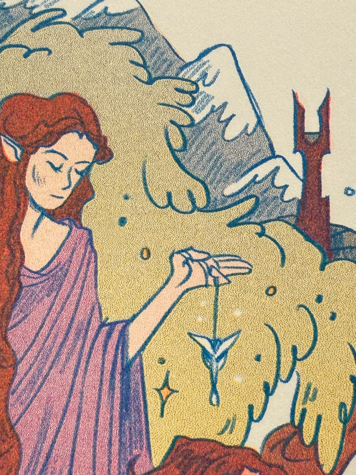 Lord of the Rings, Two Towers Print - Small Riso Print