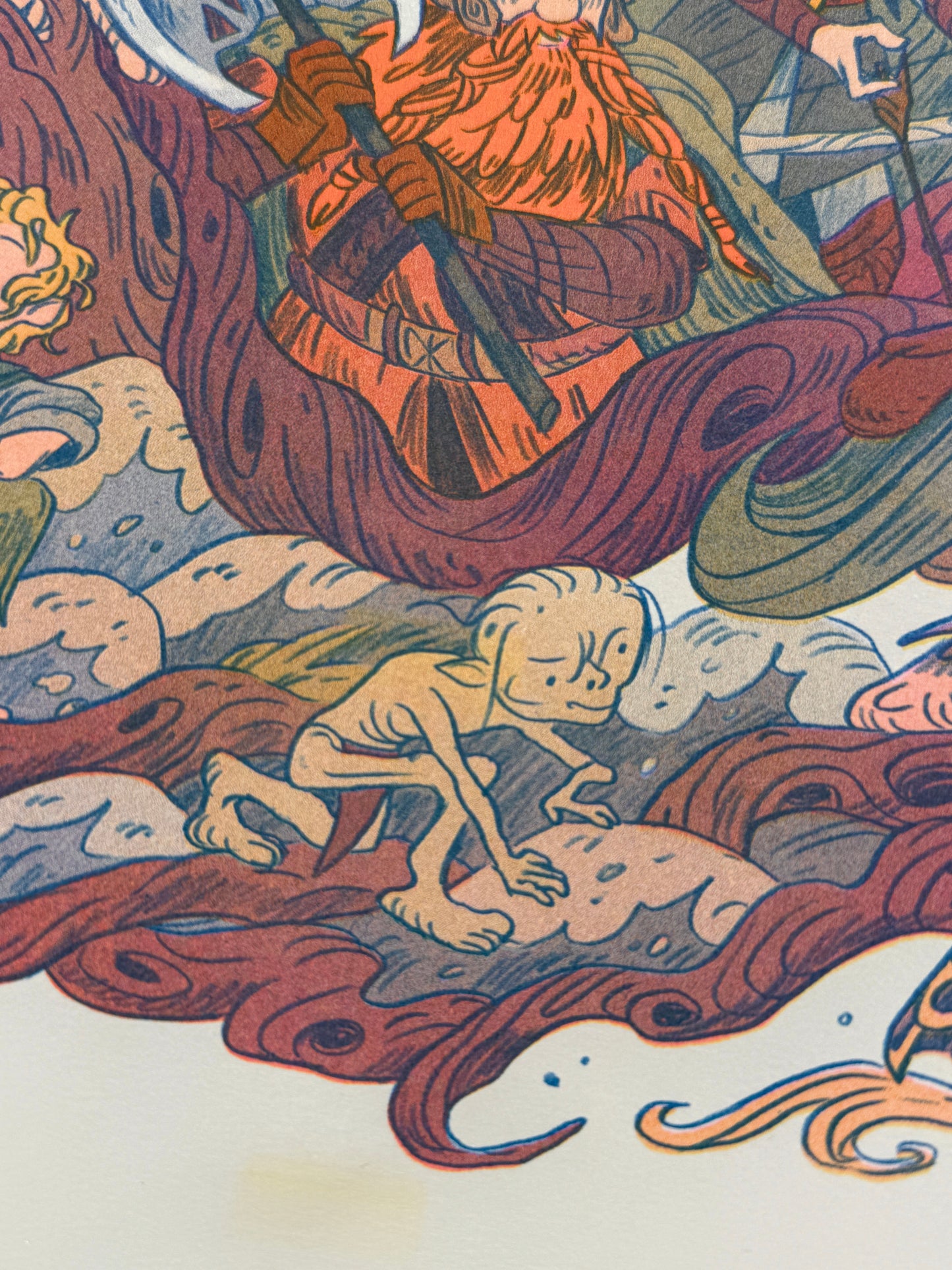 Two Towers, Lord of the Rings Large Riso Print