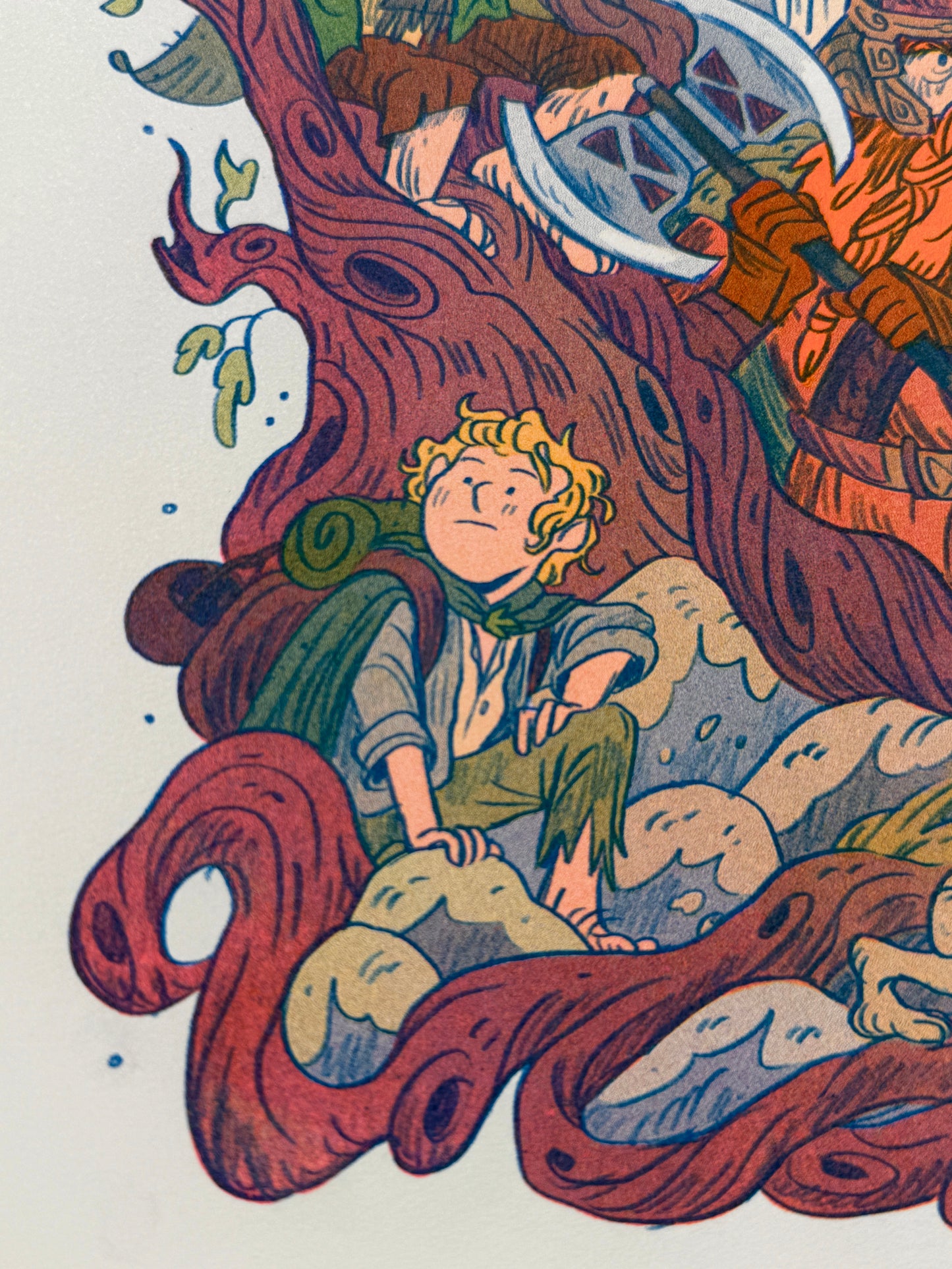 Two Towers, Lord of the Rings Large Riso Print