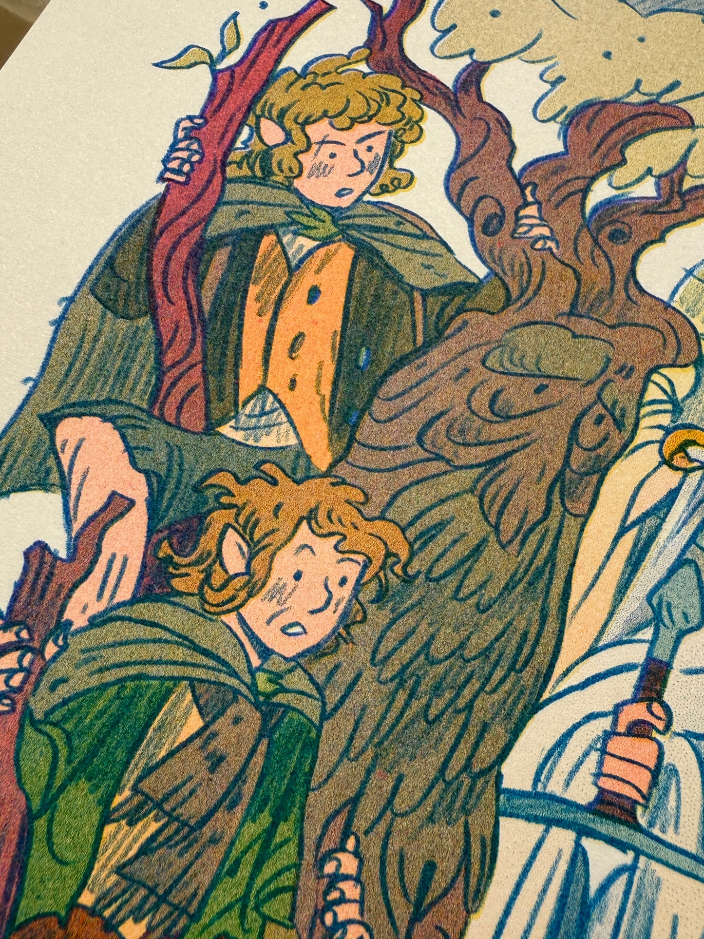 Two Towers, Lord of the Rings Large Riso Print