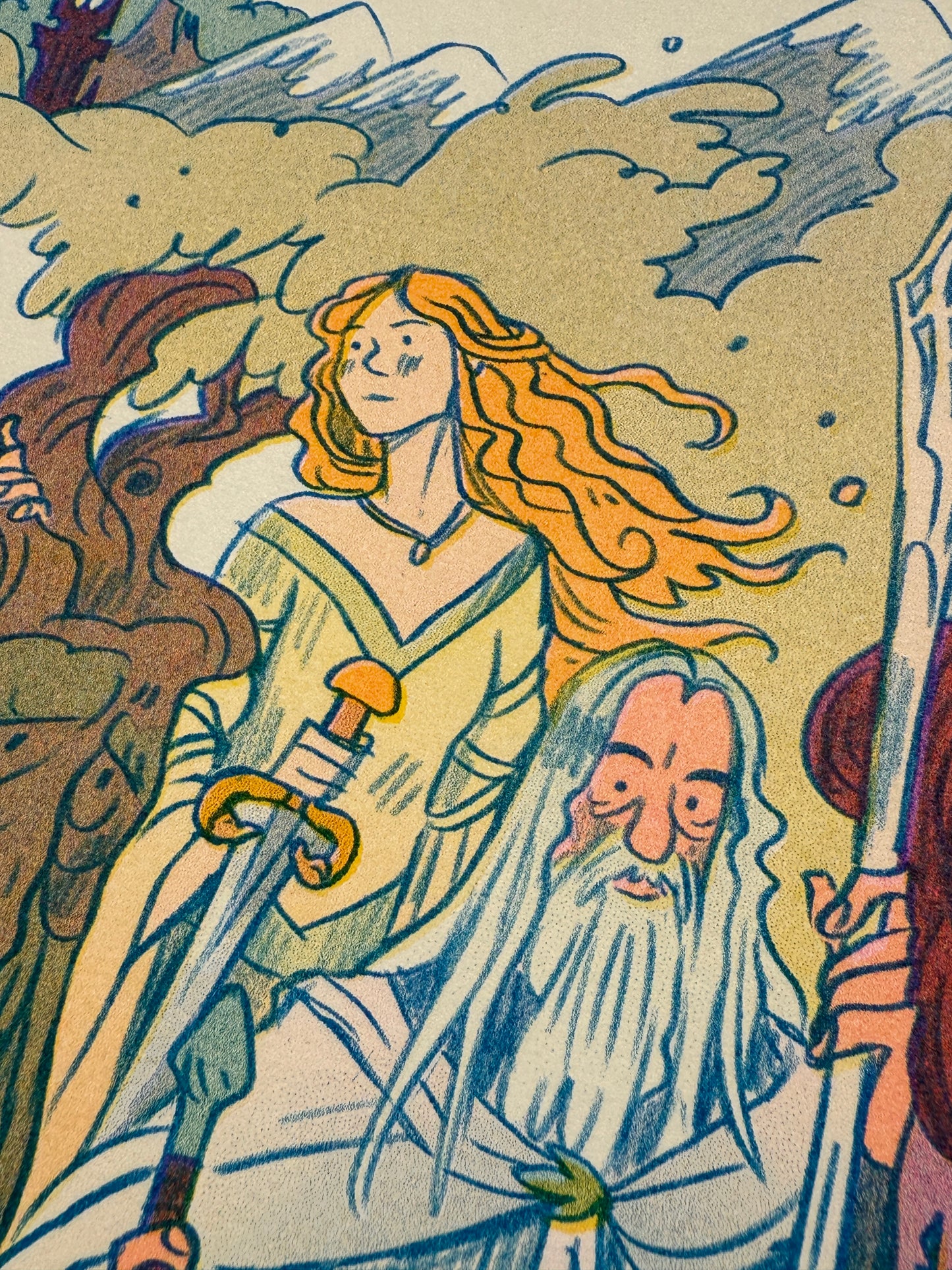 Two Towers, Lord of the Rings Large Riso Print