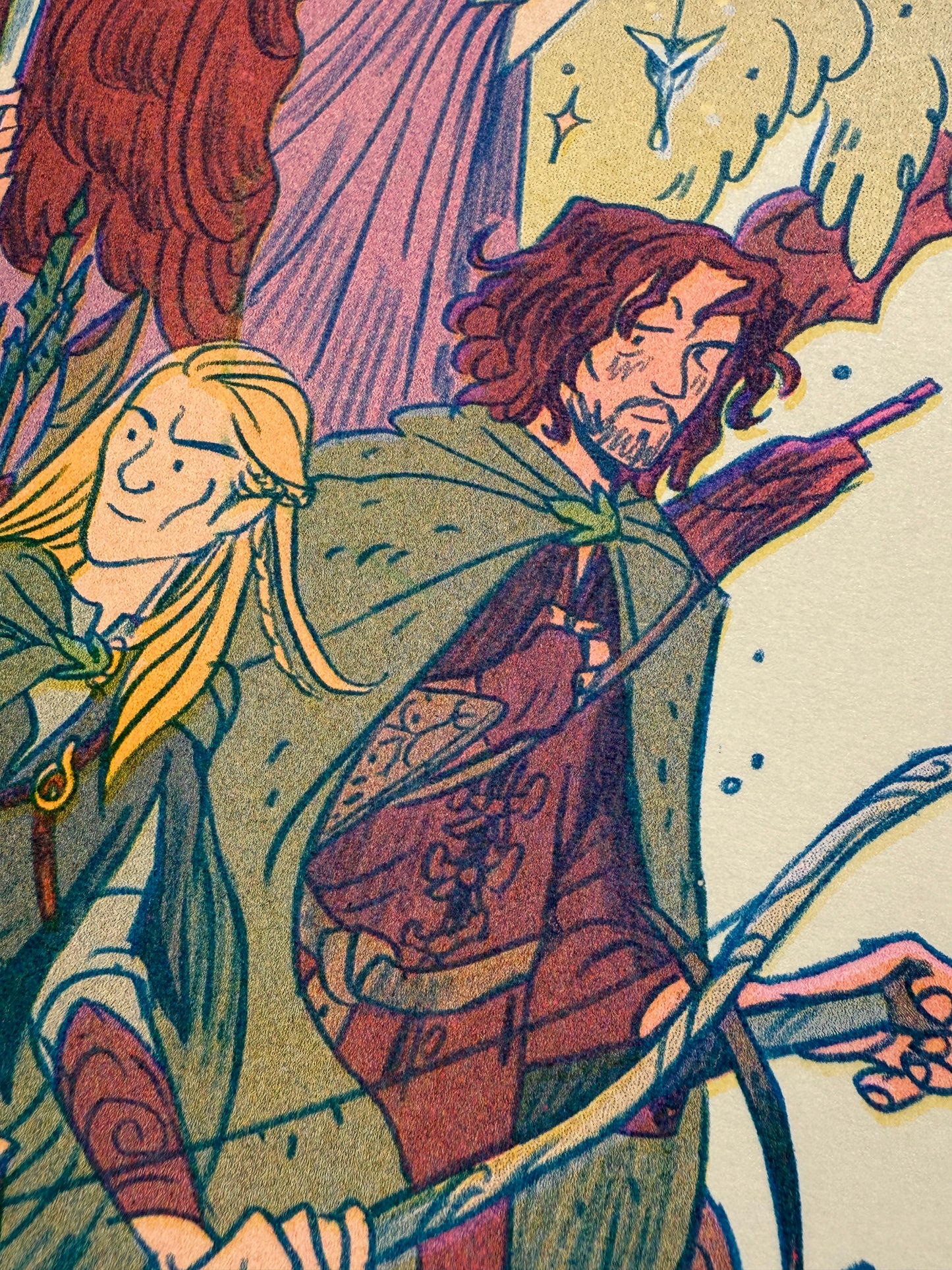 Two Towers, Lord of the Rings Large Riso Print
