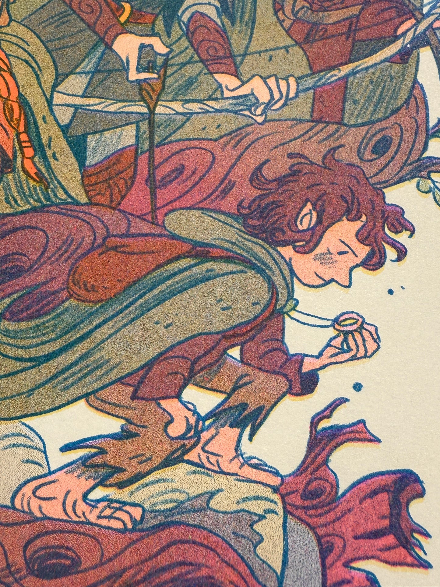 Two Towers, Lord of the Rings Large Riso Print