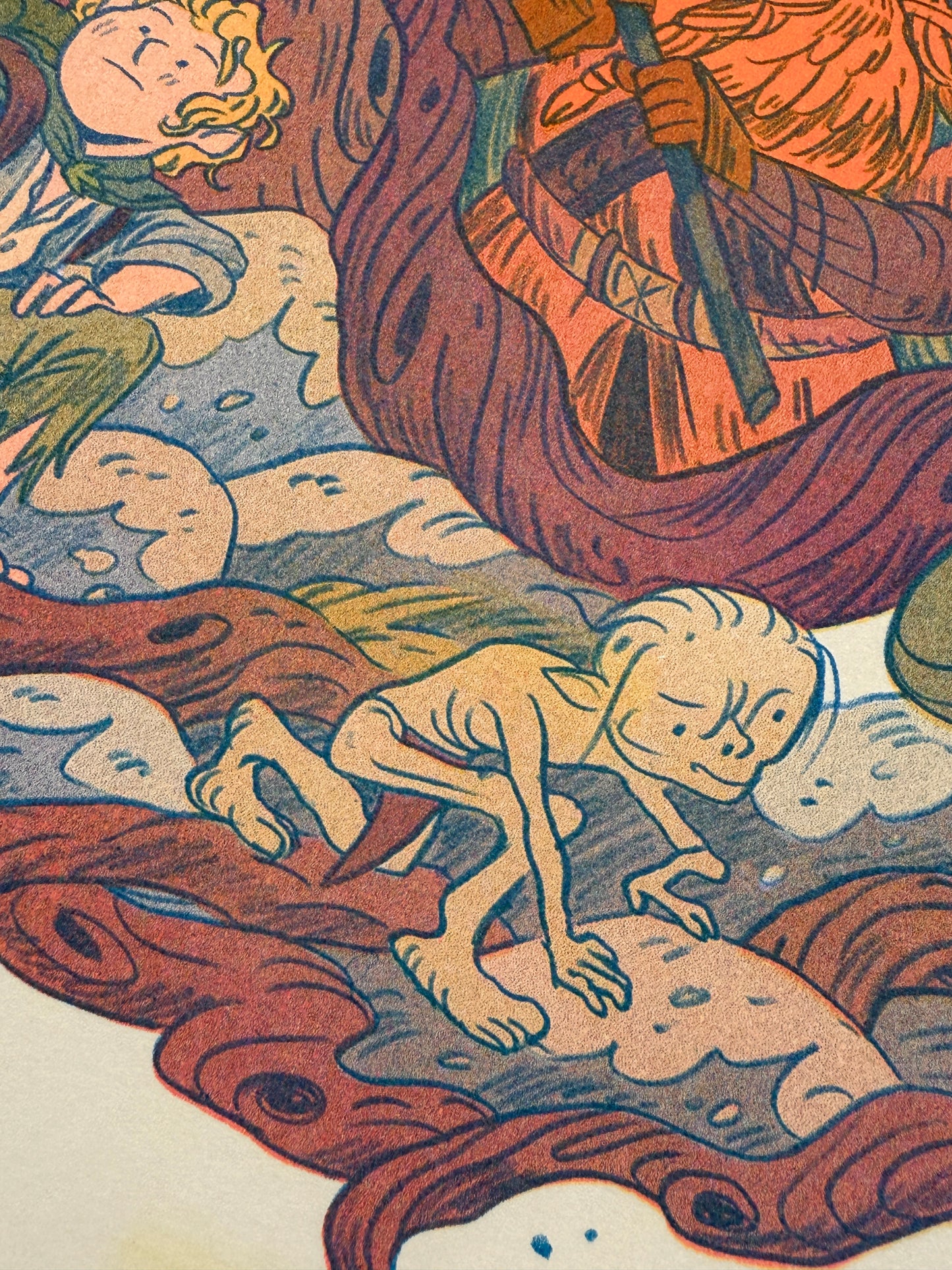 Two Towers, Lord of the Rings Large Riso Print
