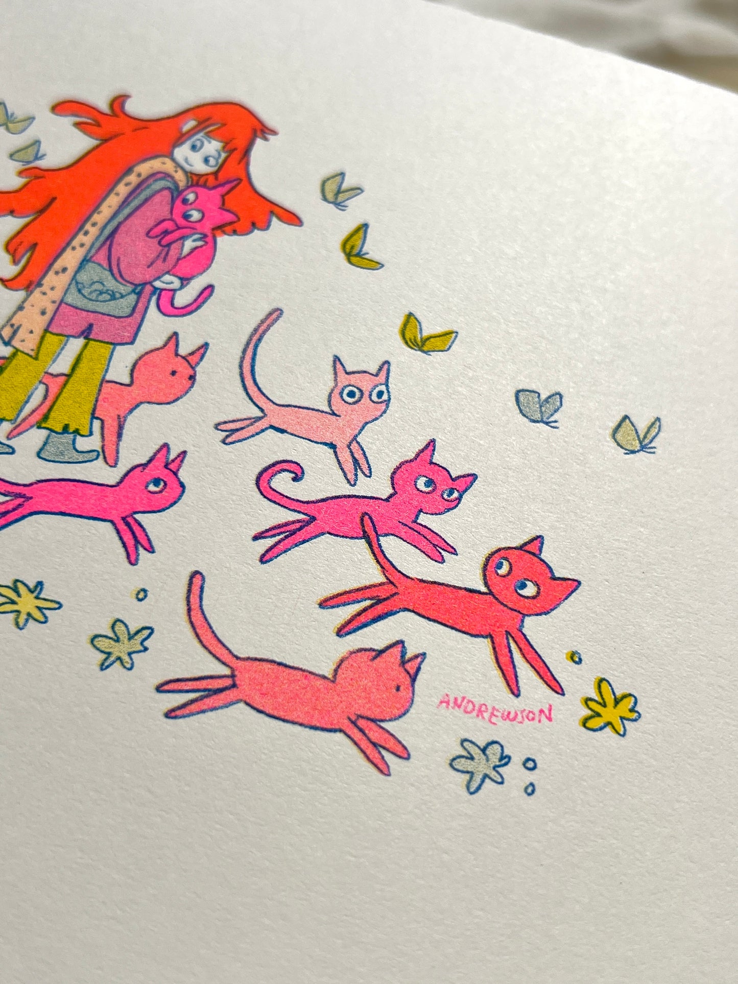 Cat Parade Riso Print