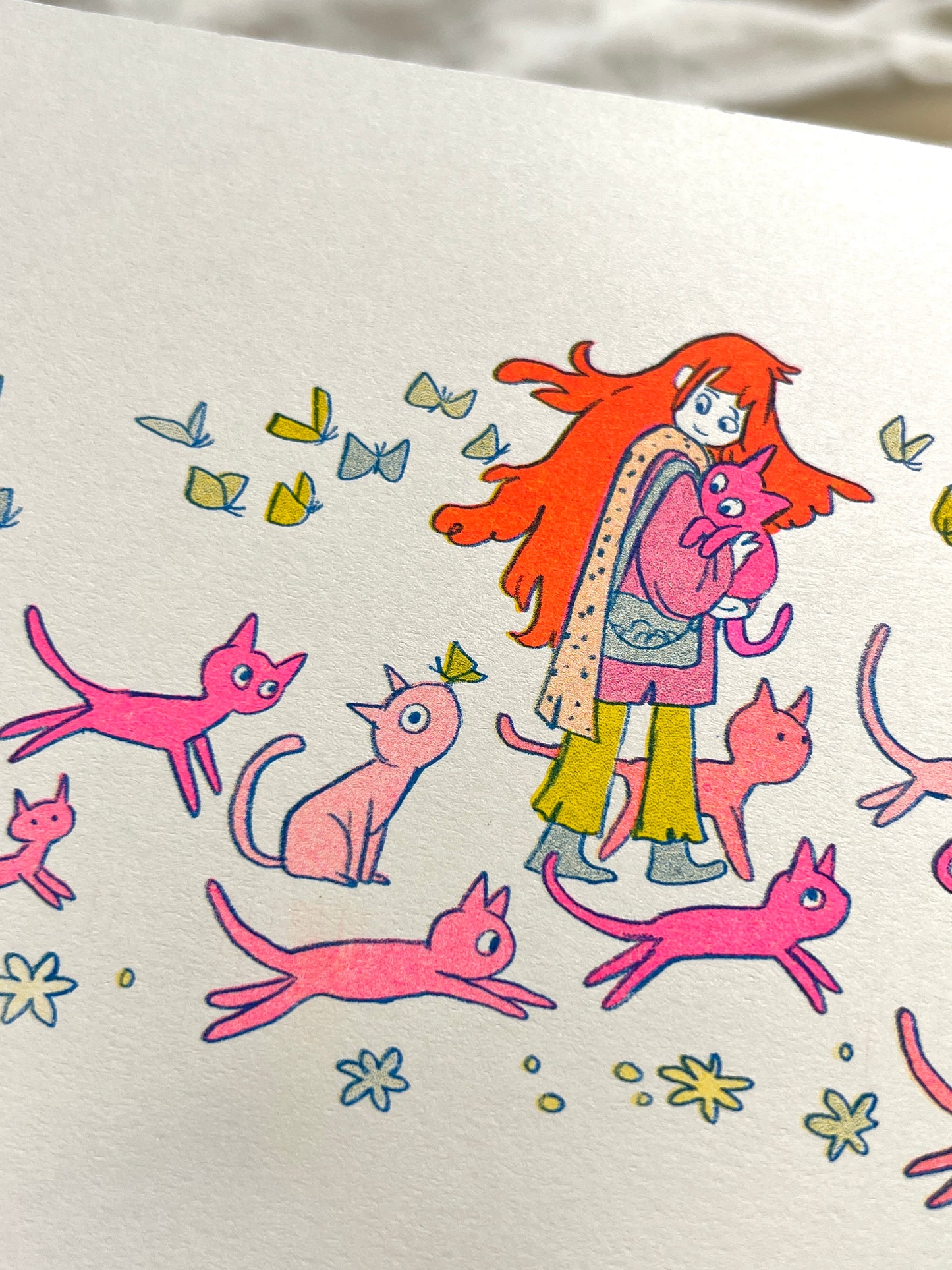 Cat Parade Riso Print