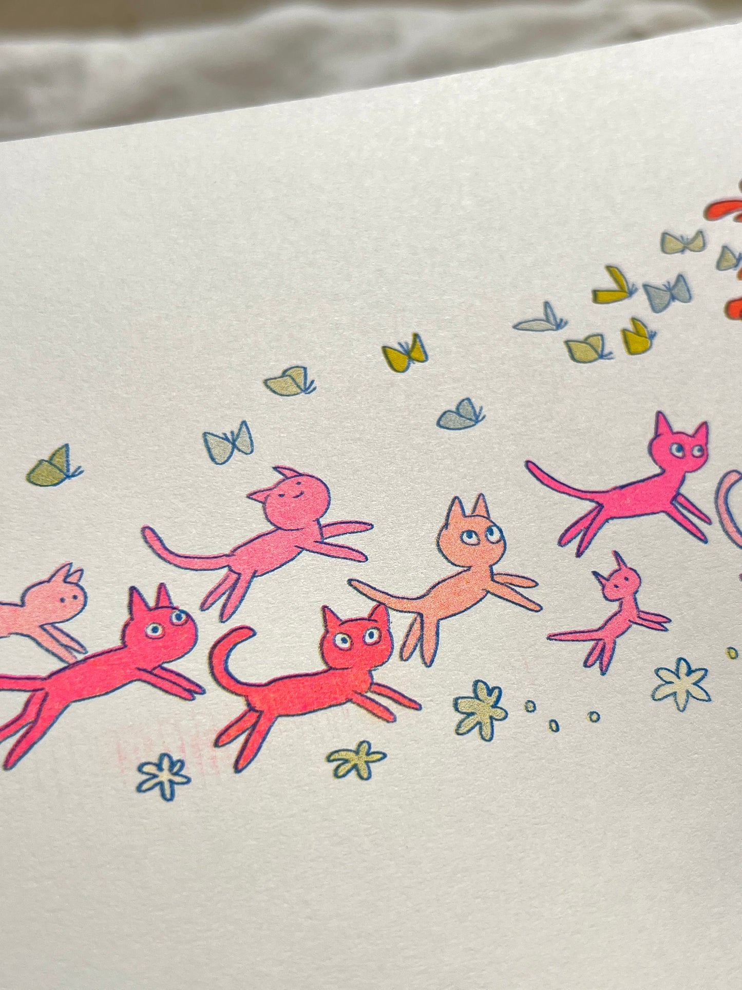 Cat Parade Riso Print