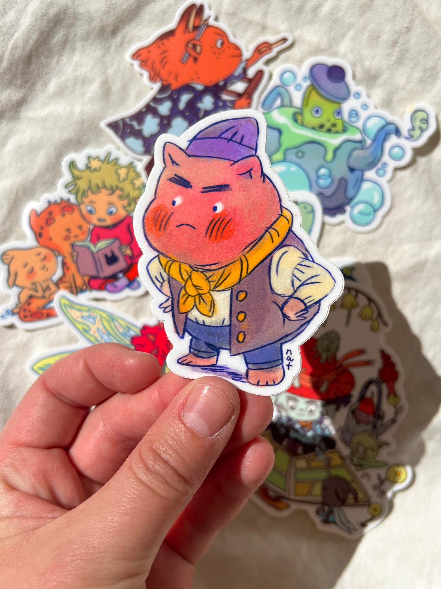 Whimsical Sticker Pack - Set of 7 Fun Character Stickers