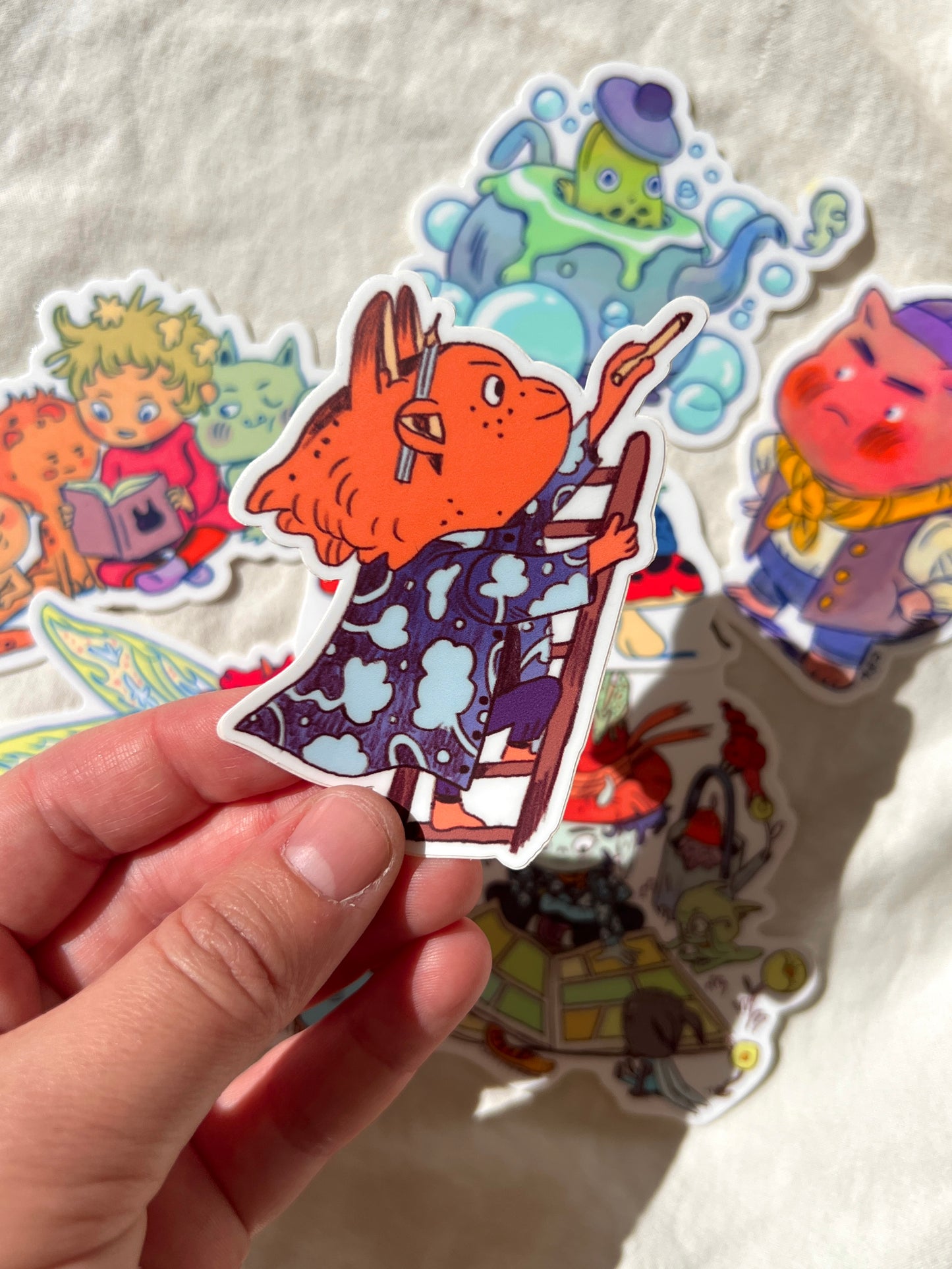 Whimsical Sticker Pack - Set of 7 Fun Character Stickers