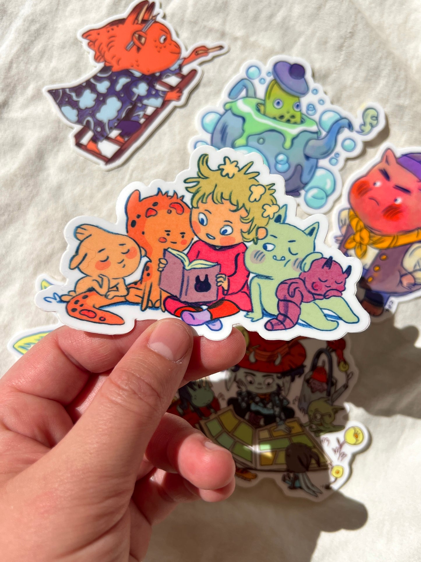 Whimsical Sticker Pack - Set of 7 Fun Character Stickers