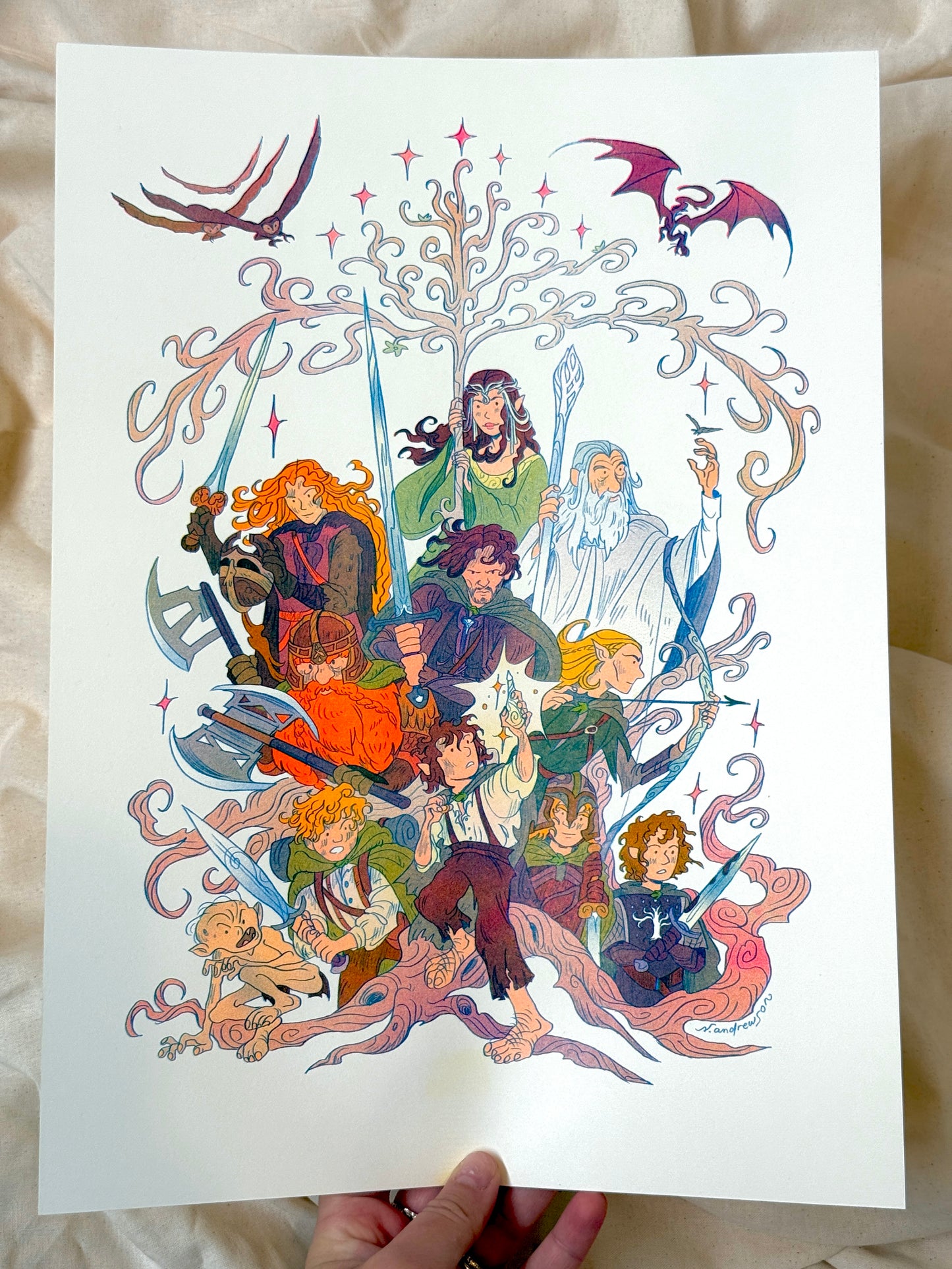 Return of the King, Lord of the Rings Small Riso Print.