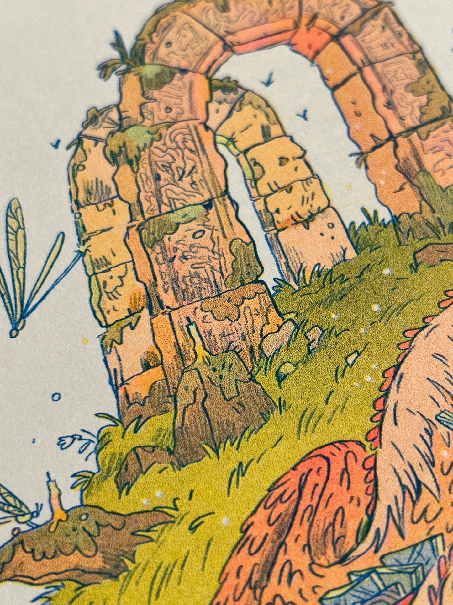 The Book Dragon - Small Riso Print