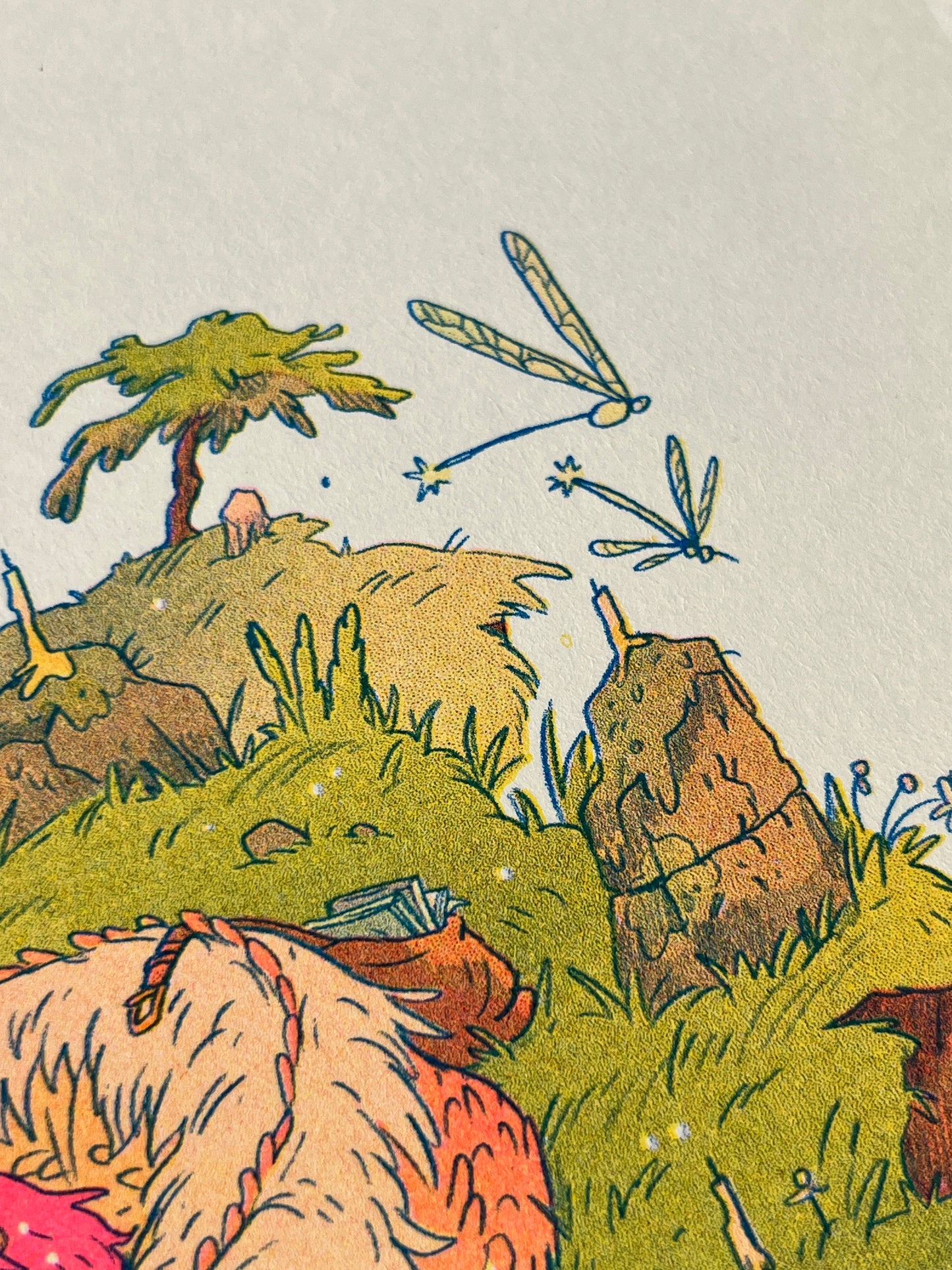 The Book Dragon - Small Riso Print