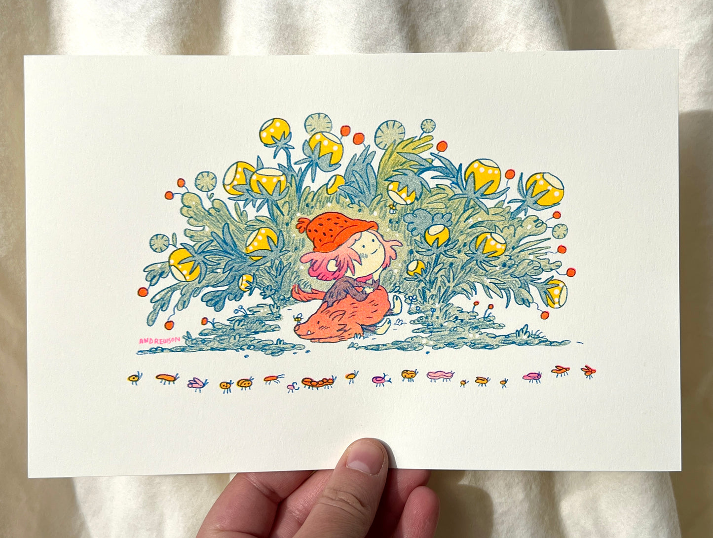 Spirit of Small Beasts Small Riso Print