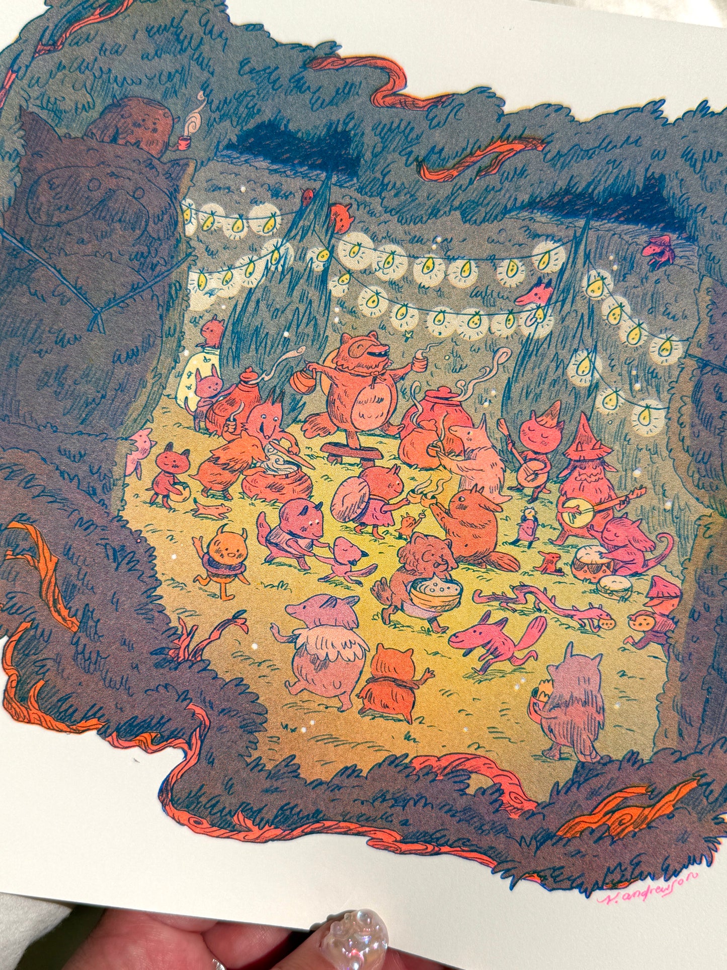 Maze's End Small Riso Print