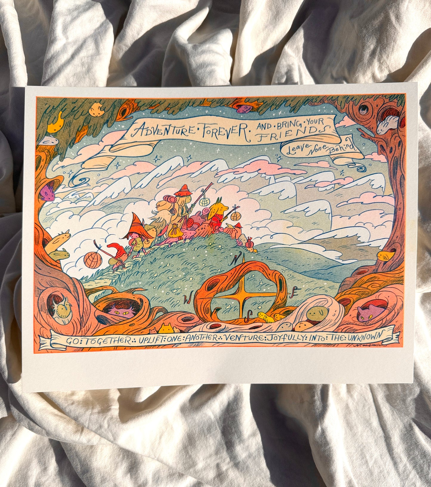 Go Together into the Unknown ~ Diploma Inspired Small Riso Print