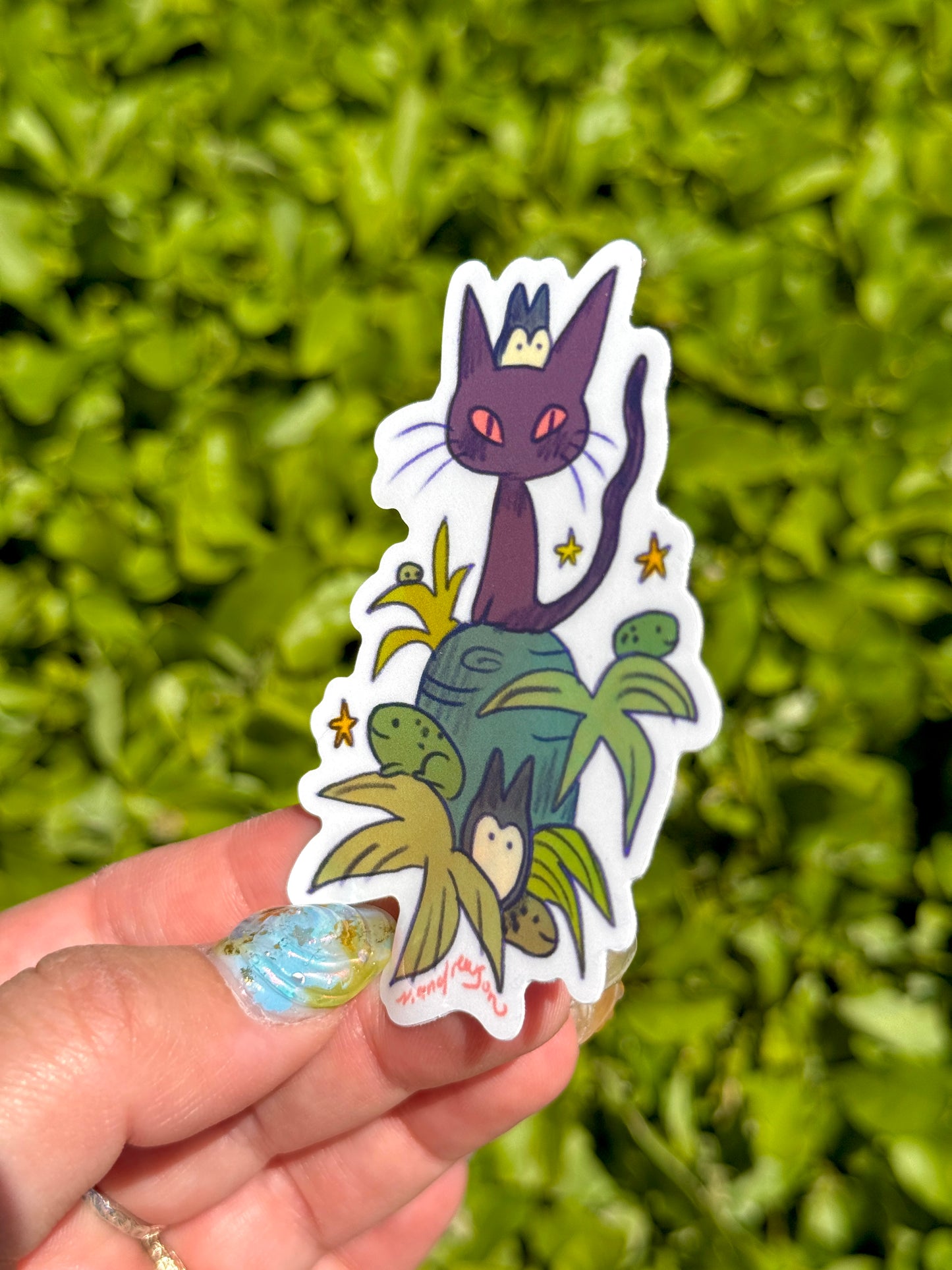 Set of 3 Demon Cats ~ Vinyl Stickers