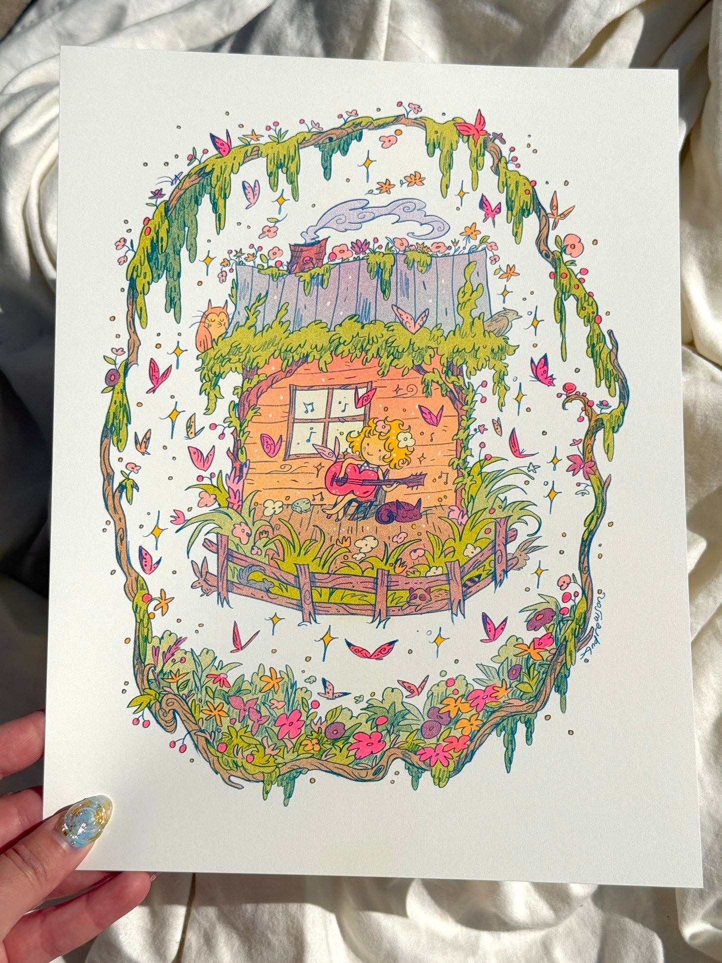 My Tennessee Mountain Home ~ Small Riso Print