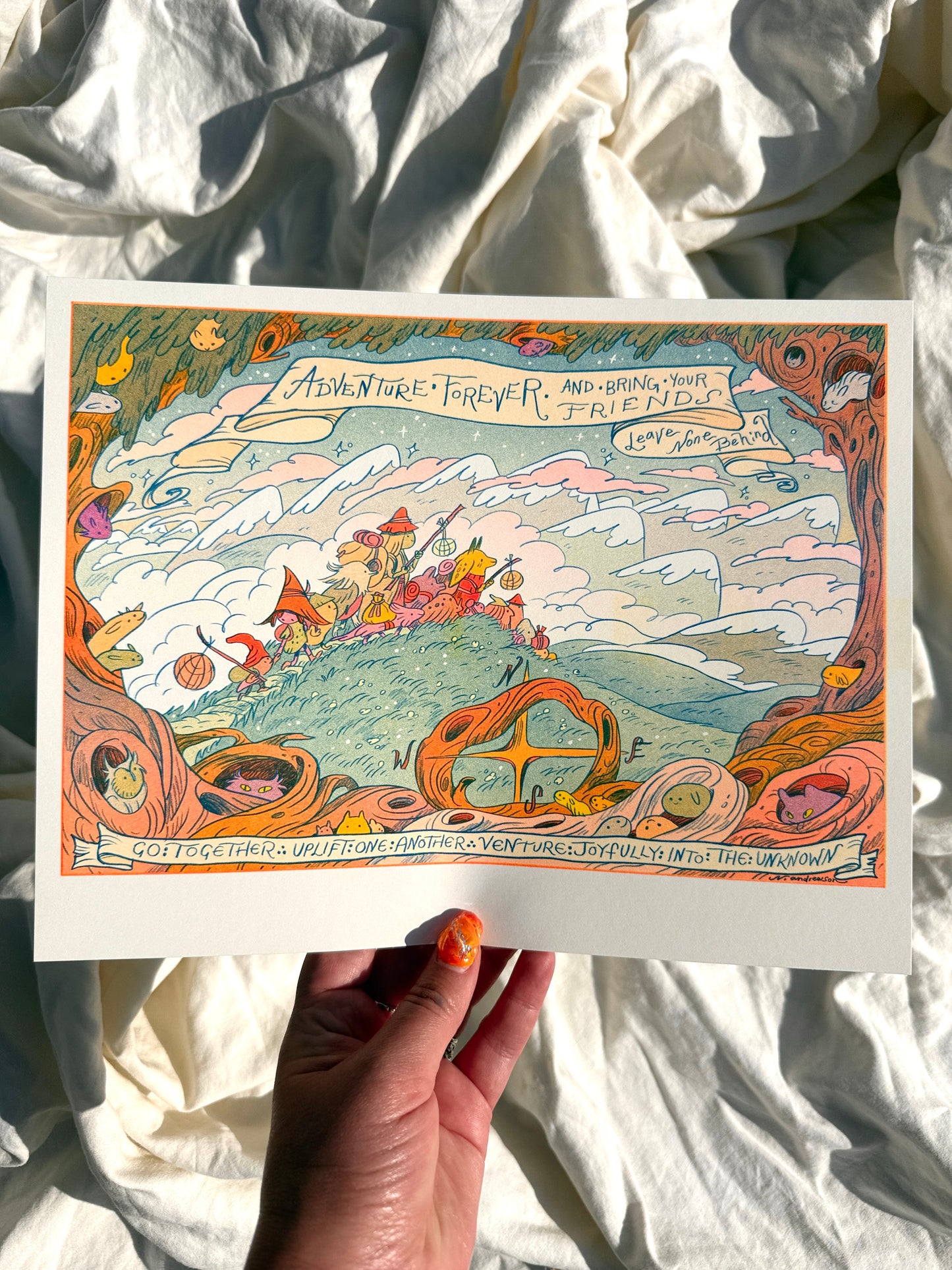 Go Together into the Unknown ~ Diploma Inspired Small Riso Print