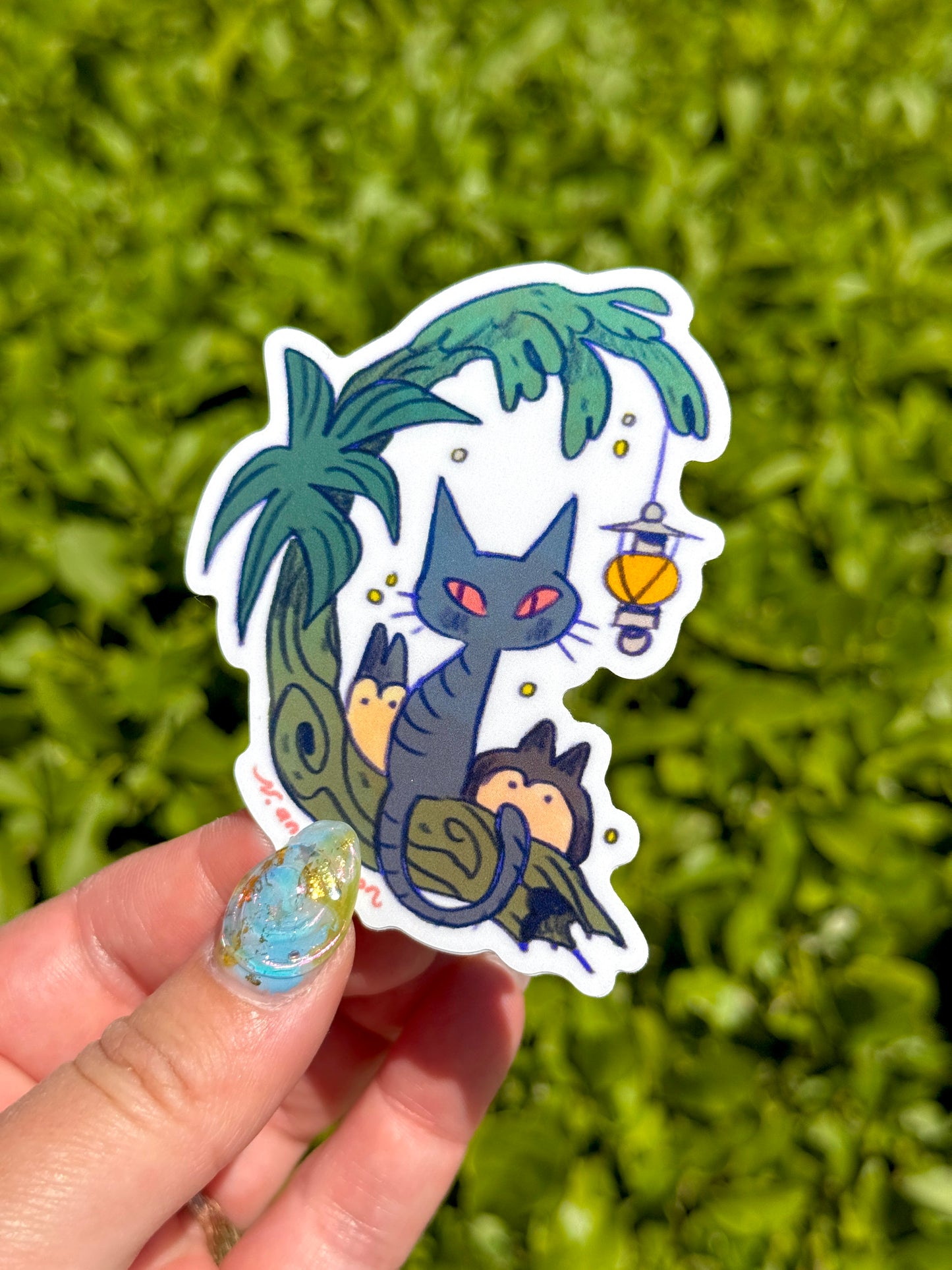 Set of 3 Demon Cats ~ Vinyl Stickers