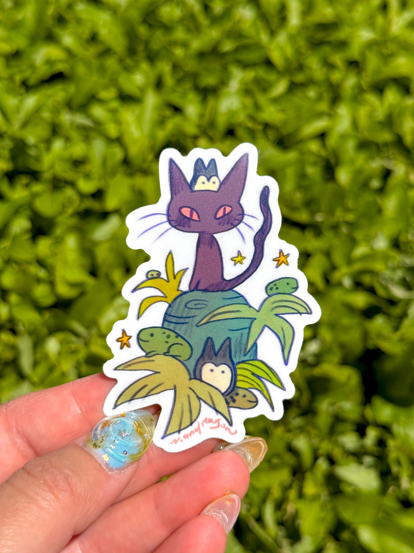 Set of 3 Demon Cats ~ Vinyl Stickers